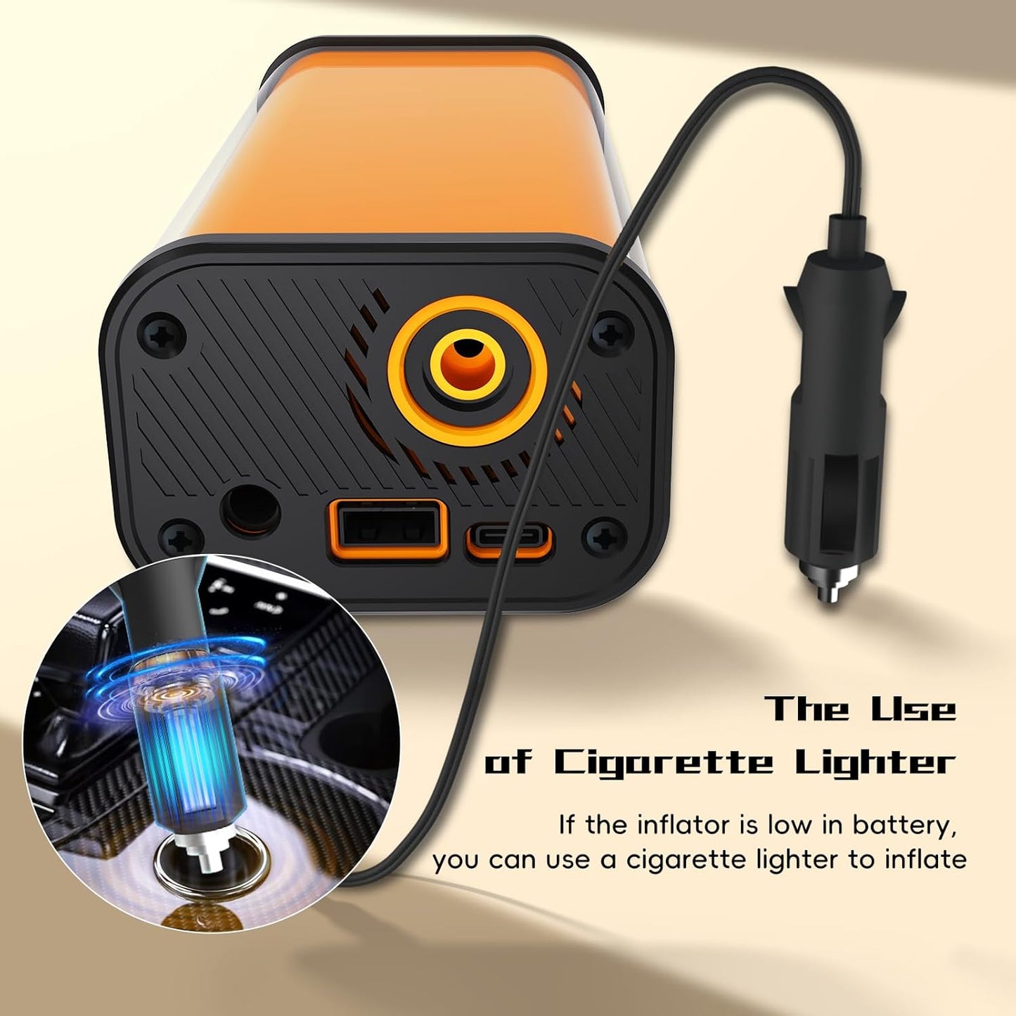 Tire Inflator Portable Air Compressor, Air Pump for Car Tires 5X Faster 150 Psi Digital Pressure Gauge, LED Light and Auto Shut-off Cordless Pocket Portable Pump for Car, Motorcycle, Bike, Balls etc.