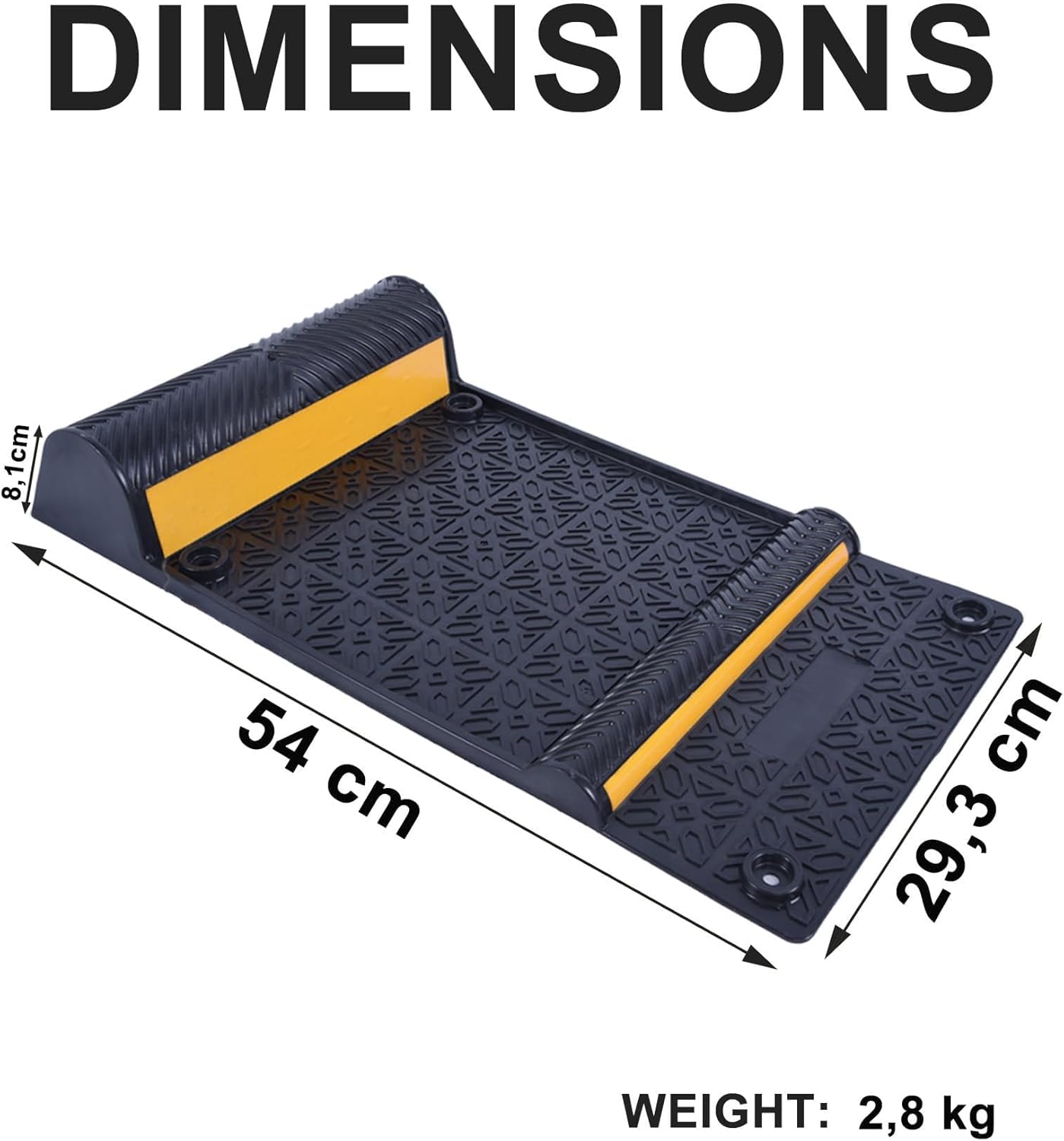 11''x21''/28cmx53cm Parking Guide Mats,Durable Self Adhesive Anti-Skid Wheel Stopper, Parking Assistance Accessories for Garage Vehicles (8 Pack)