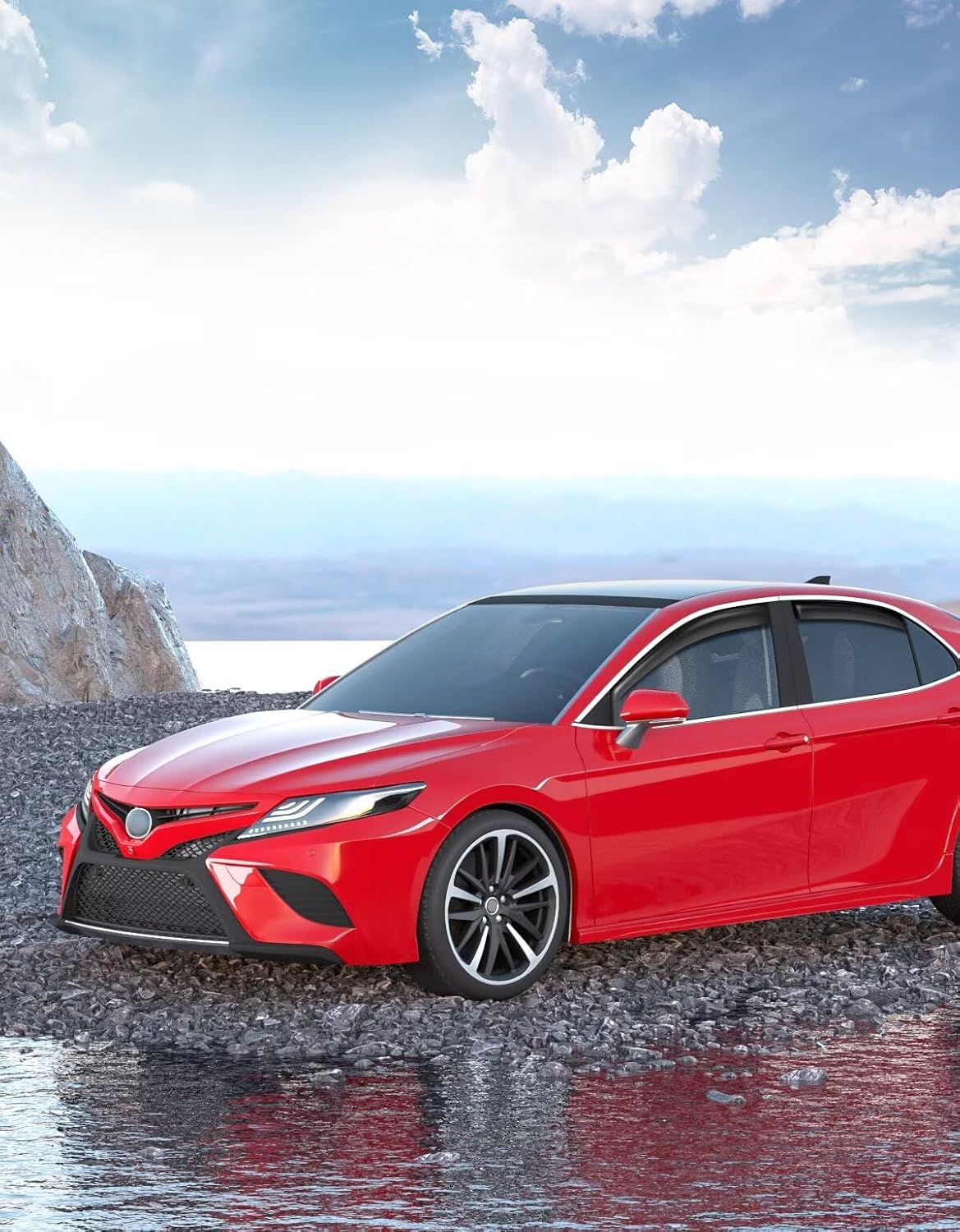 in-Channel Window Rain Guards Fit for Toyota Camry 2018 2019 2020 2021 2022 2023 2024 Extra Durable Window Visors Window Deflectors Vent Visors Vent Shades Car Accessories-4 pcs 2-Q14