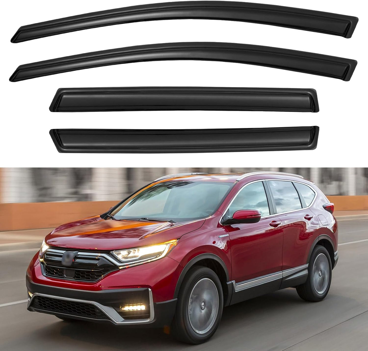 Window Visors Rain Guards for Honda CRV 2017 2018 2019 2020 2021 2022, Out-Channel Window Vent Wind Deflectors Visors Shades for 17-22 CR-V