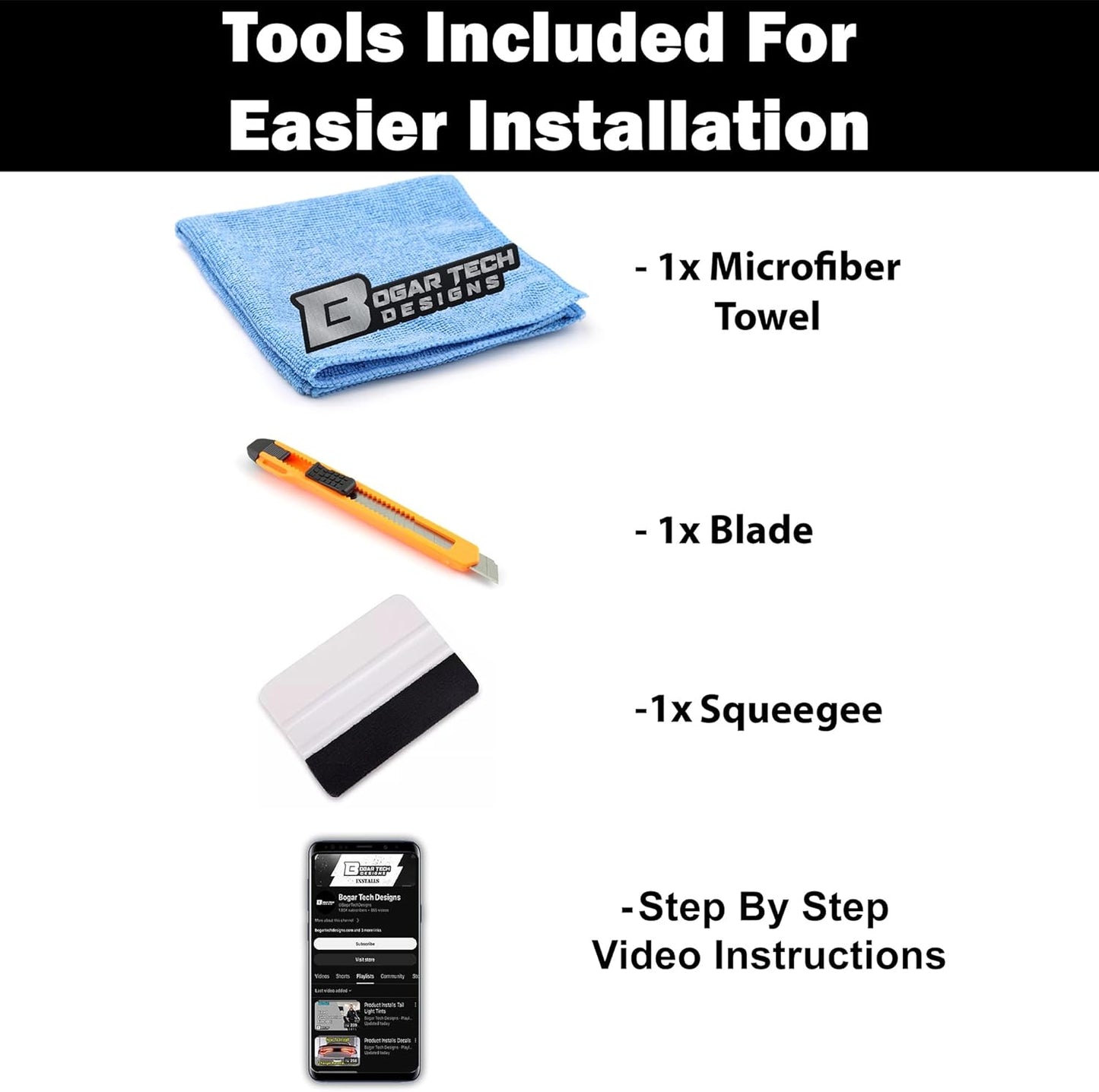 BOGAR TECH DESIGNS Precut for Cadillac XT6 2020-2025 Full Headlight Taillight Tint Kit, Dark Smoke