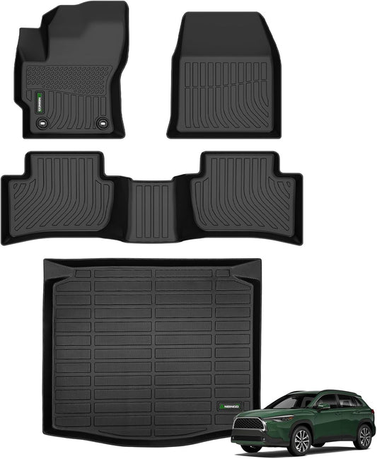 ANBINGO®-Floor Mats & Cargo Liner for Toyota Corolla Cross AWD 2022 2023 2024 2025 2026 (Not for Fuel FWD & Hybrid) All Weather Waterproof for 2024 Corolla Cross Car Mats Accessories