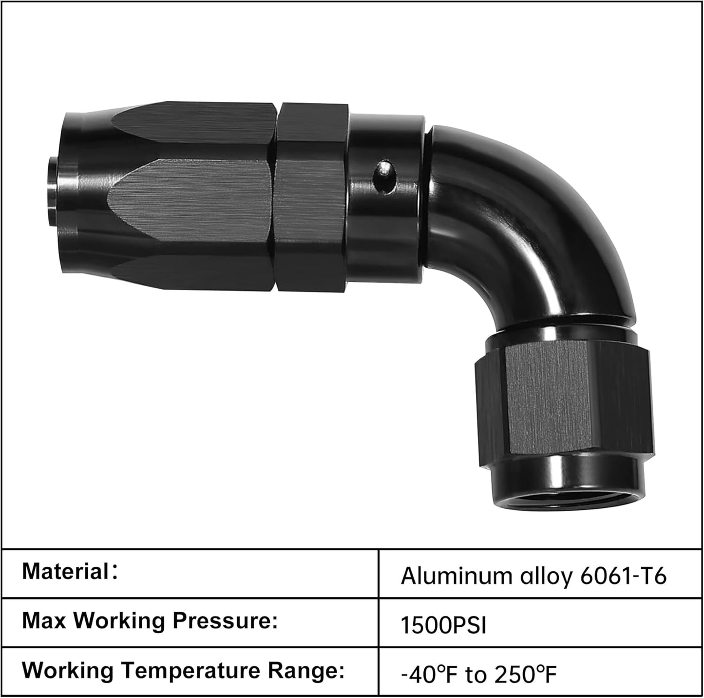 EVIL ENERGY 6AN 90 Degree One Piece Full Flow Hose End Fitting Swivel For CPE Braided Hose