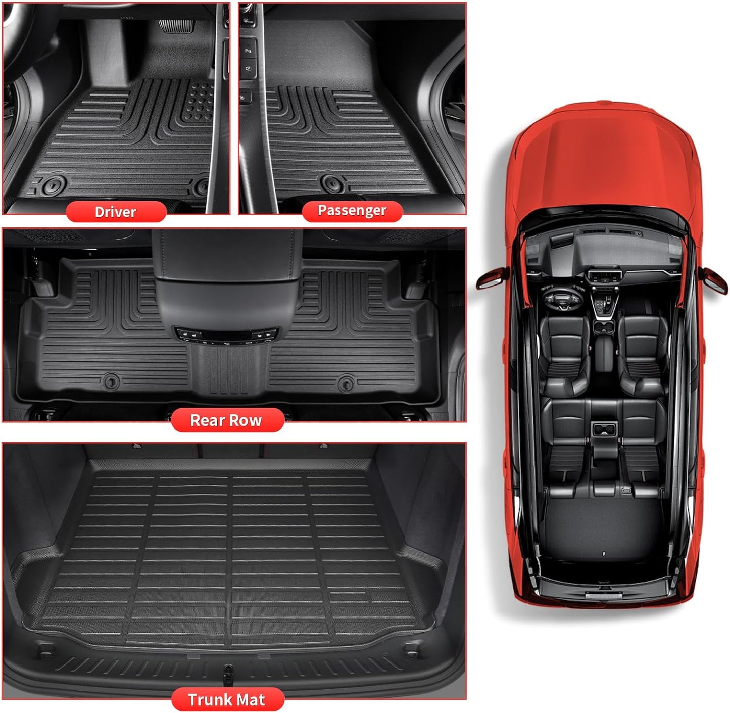 Wayhigh-All Weather Floor Mats & Cargo Liner Set for 2025 2026 Equinox（Not EV）& GMC Terrain 2025 2026, Custom Fit TPE Heavy Duty Car Mats for Equinox Accessories