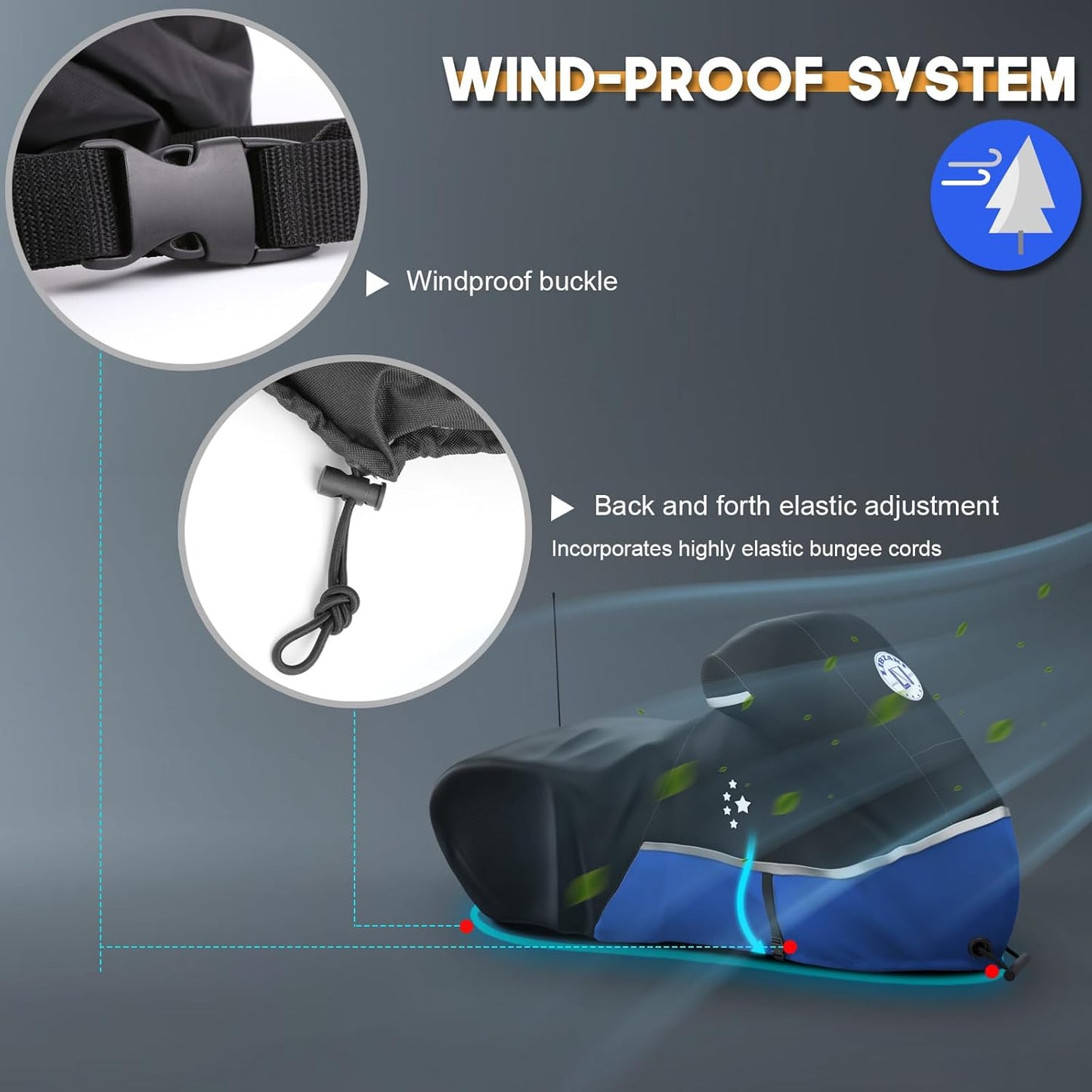 Motorcycle Cover Storage for Touring Models Harley Davidson Road King,Road Glide,Street Glide, Electra Glide,Heritage Classic,Low Rider-ST,and Most Motorcycles Blue