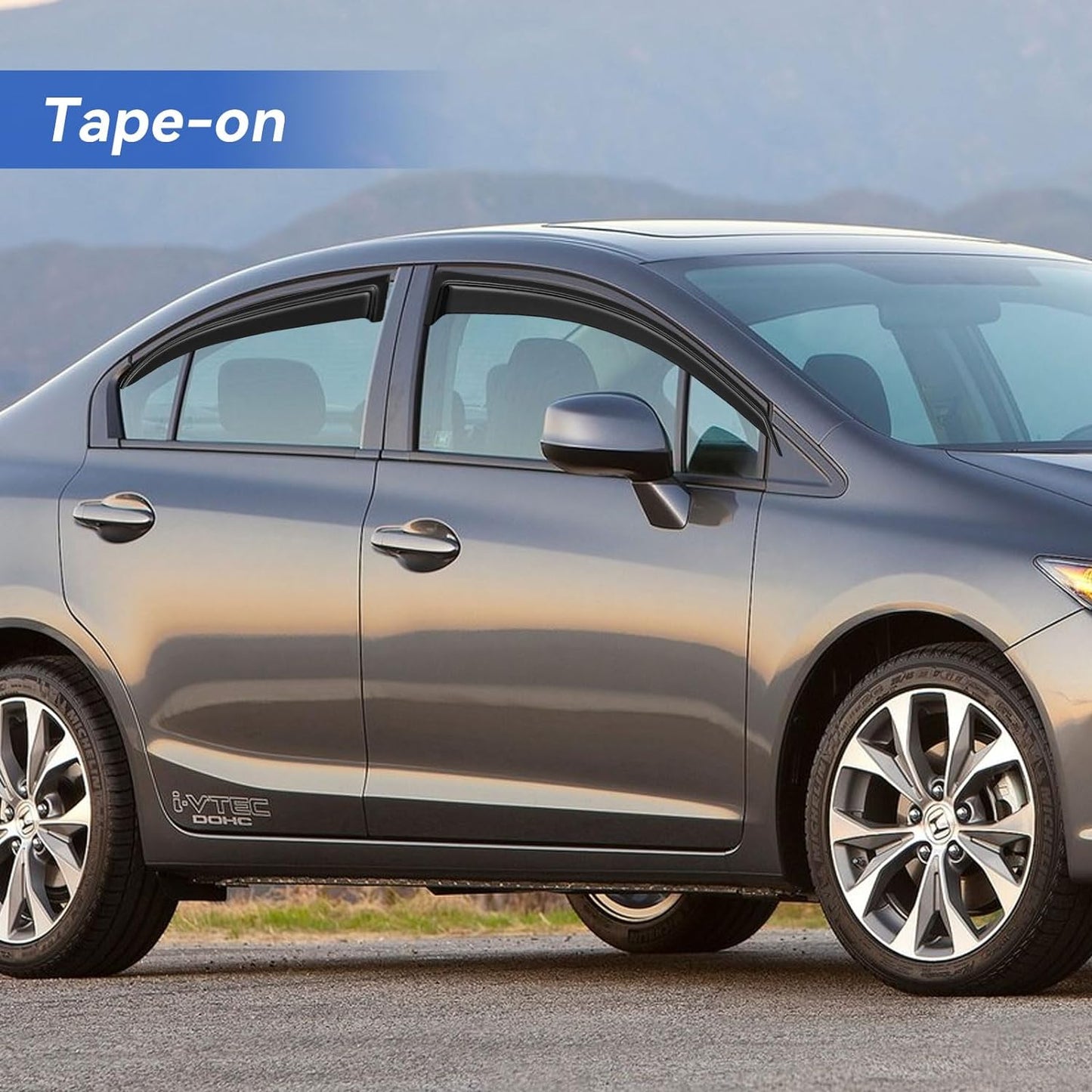 Window Visors Rain Guards for 2006 2007 2008 2009 2010 2011 Honda Civic, Out-Channel Window Vent Wind Deflectors Visors Shades for 06 07 08 09 10 11 Civic Sedan