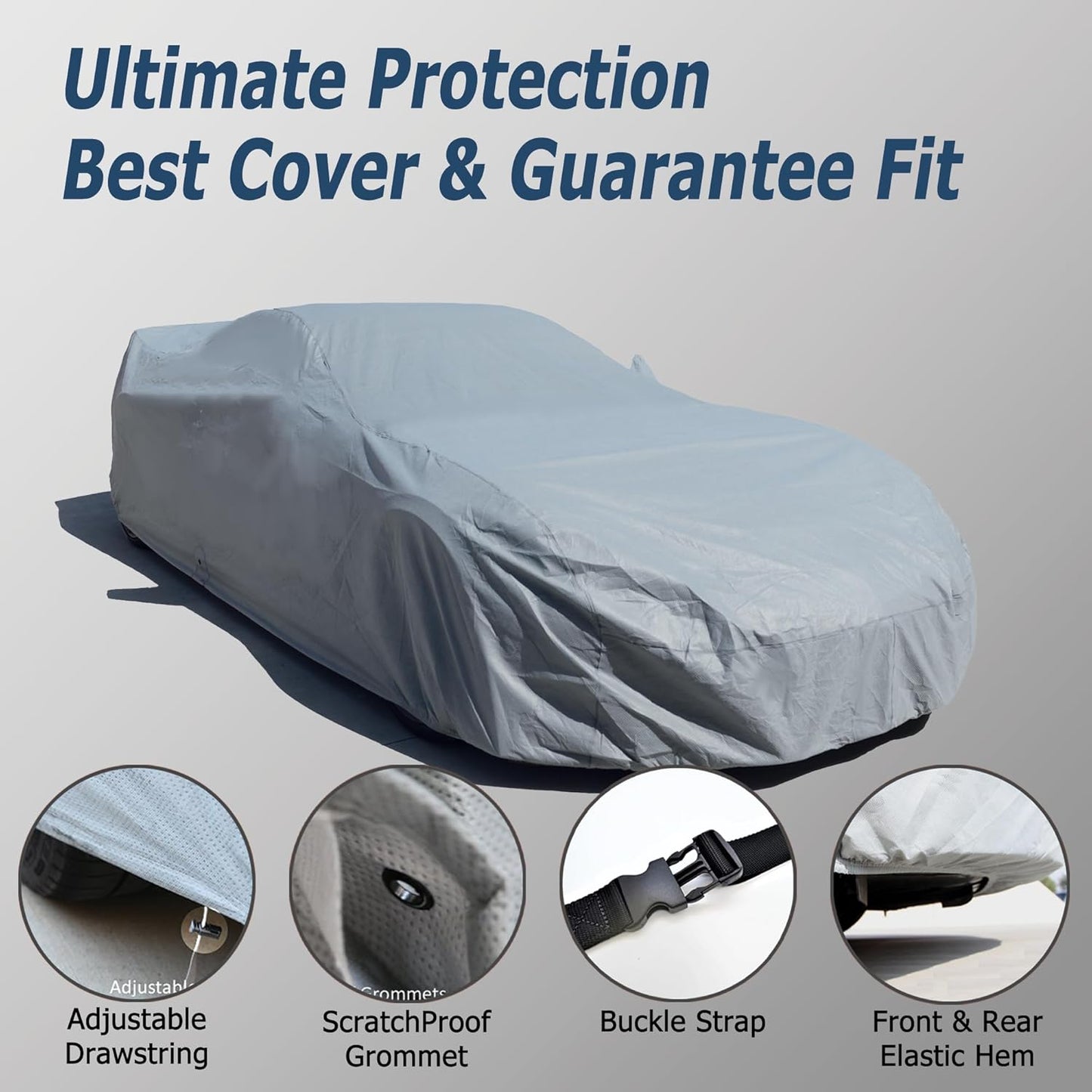 All Weather Waterproof car Cover Good for rain Snow uv Protection dust Small Coupe 350Z Z4 Sky Crossfire SLK GR86 RX-8 BRZ SLC300 Speedster Gray