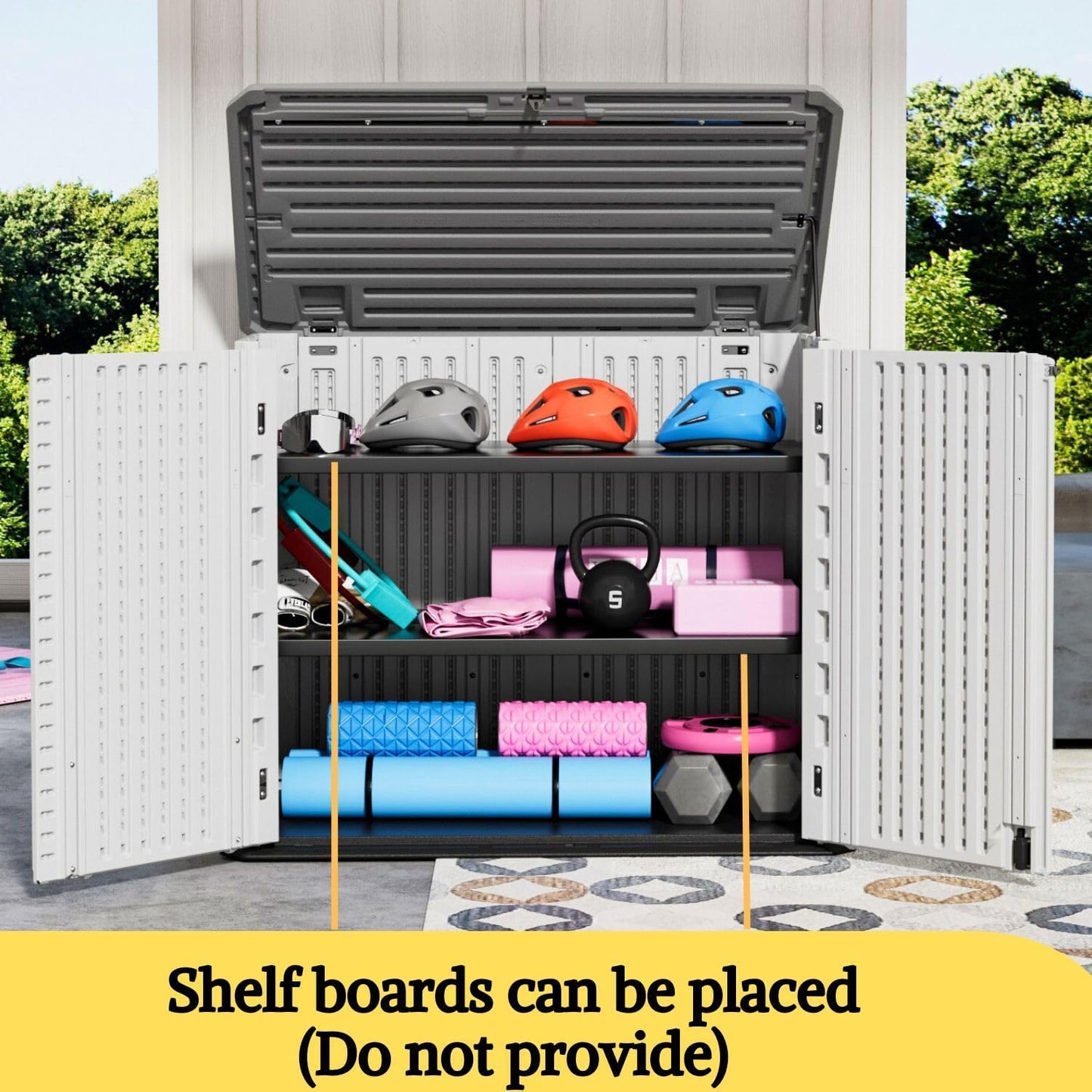 ZZM 4x2.5 FT Outdoor Storage Shed, Resin Waterproof Storage Cabinet for Garden Tools with Lockable Lid,Latch (White)