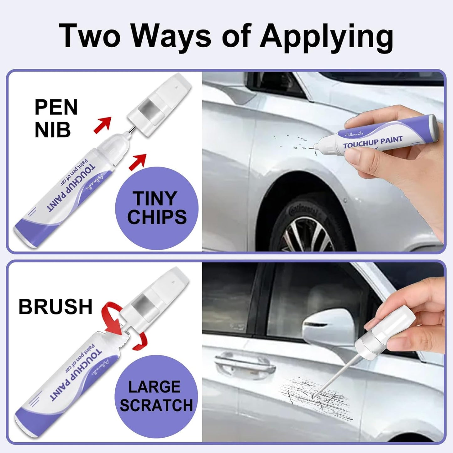 Touch Up Paint for BMW Mineral White (A96)-Exact Match–Chips and Nicks TouchUp Paint Pen Scratch Repair Car Accessories Car Paint Pen for Erase Car Scratches