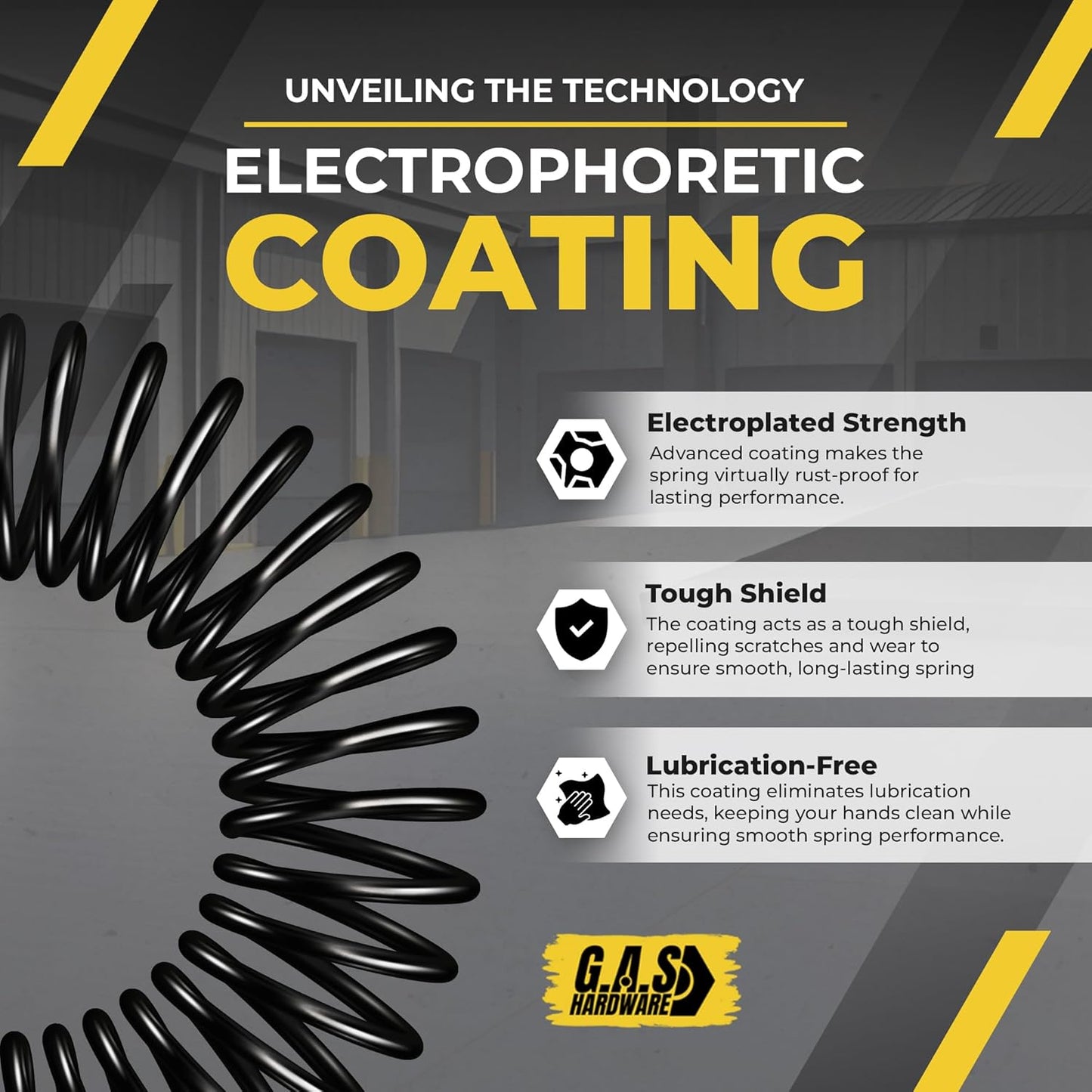 Garage Door Torsion Spring 243x1.75x38 Includes 1” Steel Bearing, Non-Slip Gloves, and Winding Bars for Left Side of Garage Door Precision E-Coating 5-Year Warranty Min. 30,000 Cycles (Red Cone)