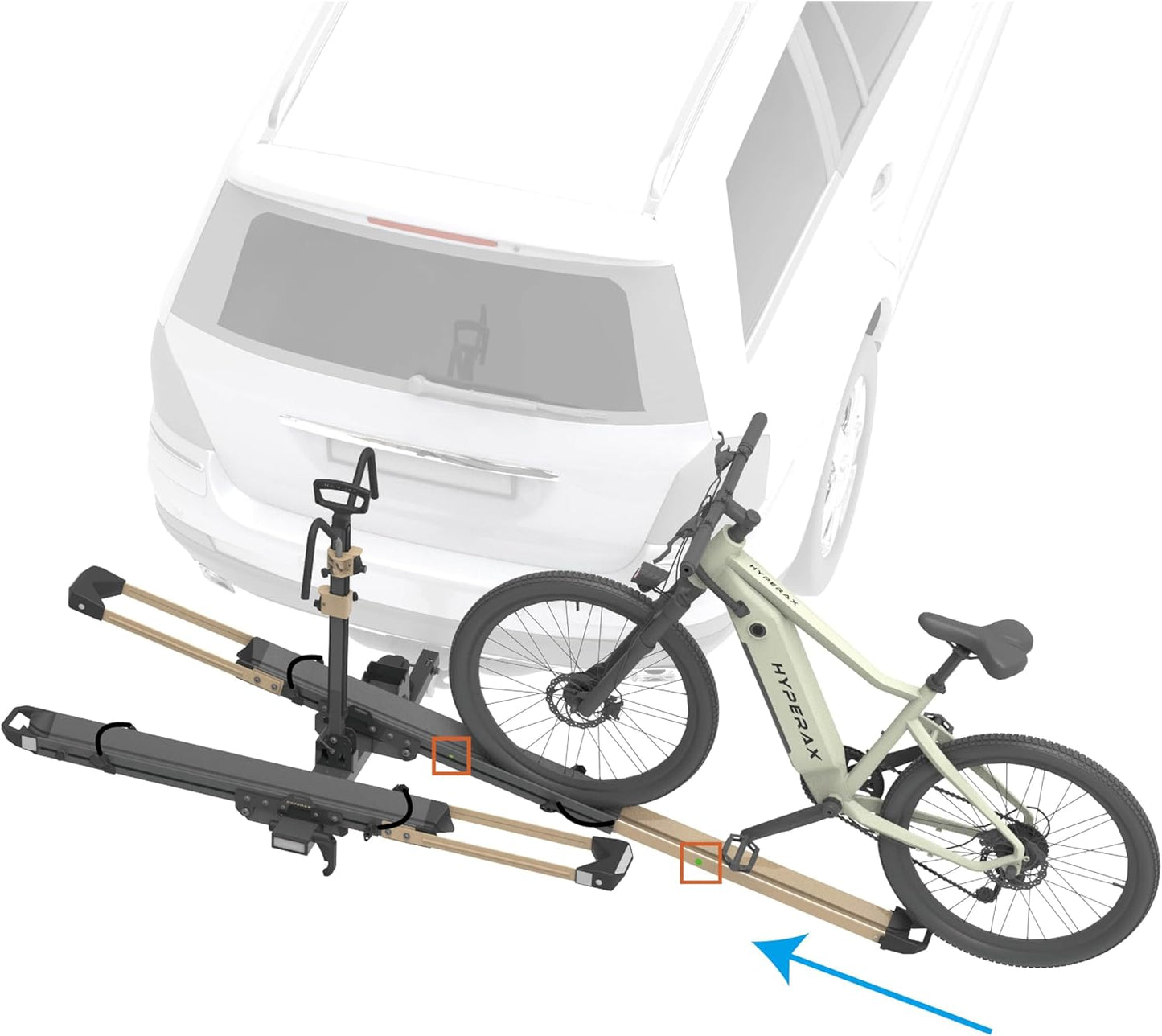 HYPERAX Volt Lift SP -E Bike Hitch Mount Platform Style 2 Bikes Carrier for Car, SUV, Truck, Sedan, Tilting e-Bike Rack for Hitch Fits Up to 2 * 80 lbs Bike -NO RV USE!