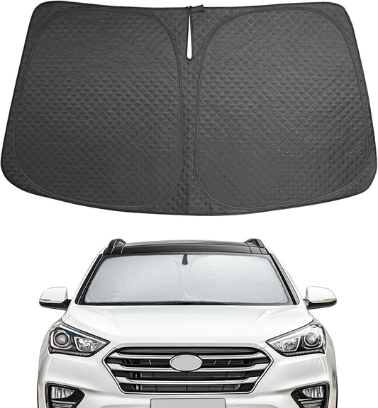 Car Windshield Sun Shade 5 Layers Thick for Hyundai Santa Fe SUV 2019-2024 2025 - Front Window Sunshade Sun Visor Accessories - Protector Vehicle Reflect UV Sun and Heat