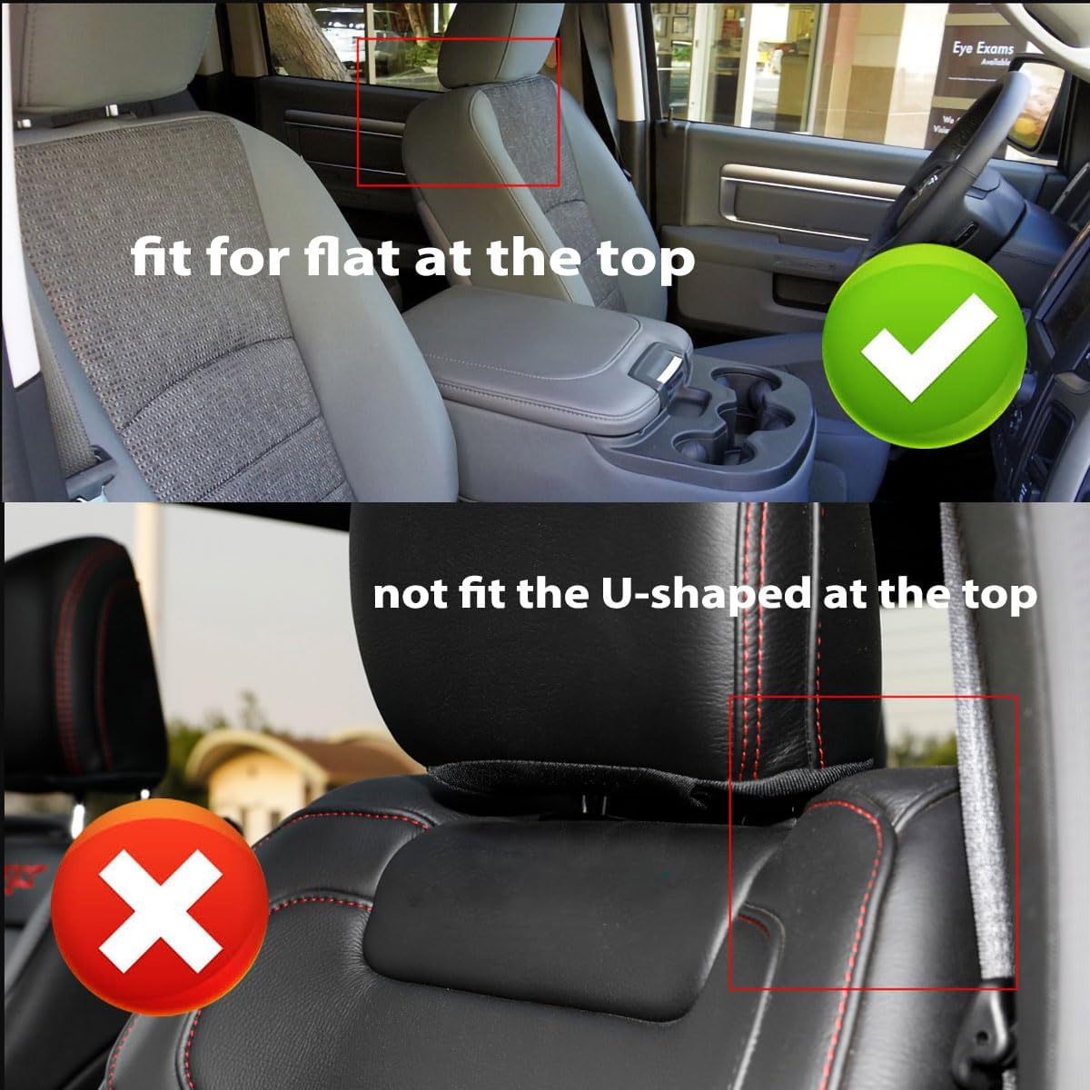 AOMSAZTO Custom Car Seat Covers for Ram 1500: 2009 2010 2011 2012 2013 2014 2015 2016 2017 2018 for Ram 2500 2010-2018 Full Set Faux Leather Seat Covers Black+Red