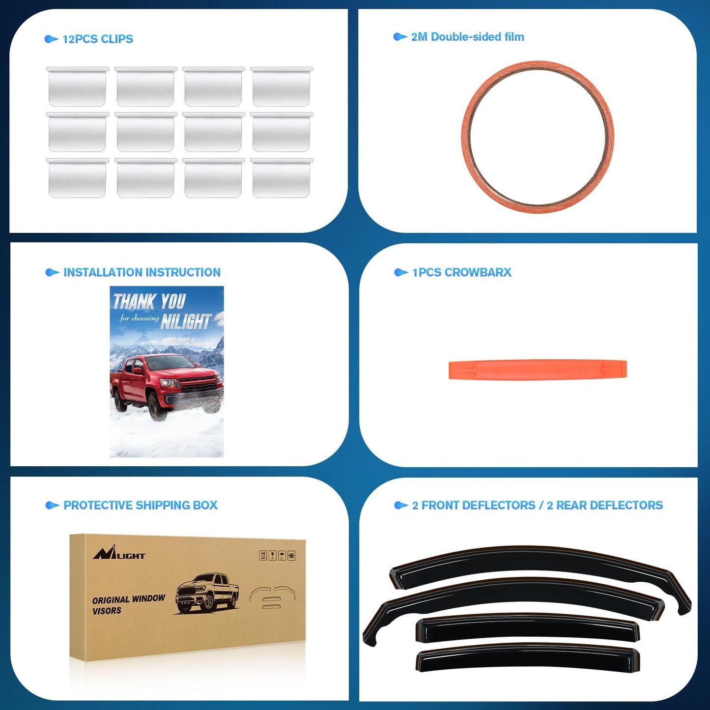 Nilight in-Channel Rain Guards for Hyundai Elantra 2021 2022 2023 2024 2025, Vent Window Visors, Original Window Deflectors-4PCS