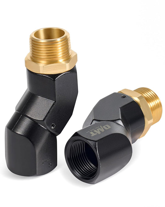 Orion Motor Tech 2pcs 1" NPT Fuel Hose Nozzle Swivel Kit, 1" NPT Fuel Transfer Swivels, Multi Plane 360 Rotating Fuel Tank Adapter Swivel Set with Accessories for Fuel Transfer Pump Gas Diesel