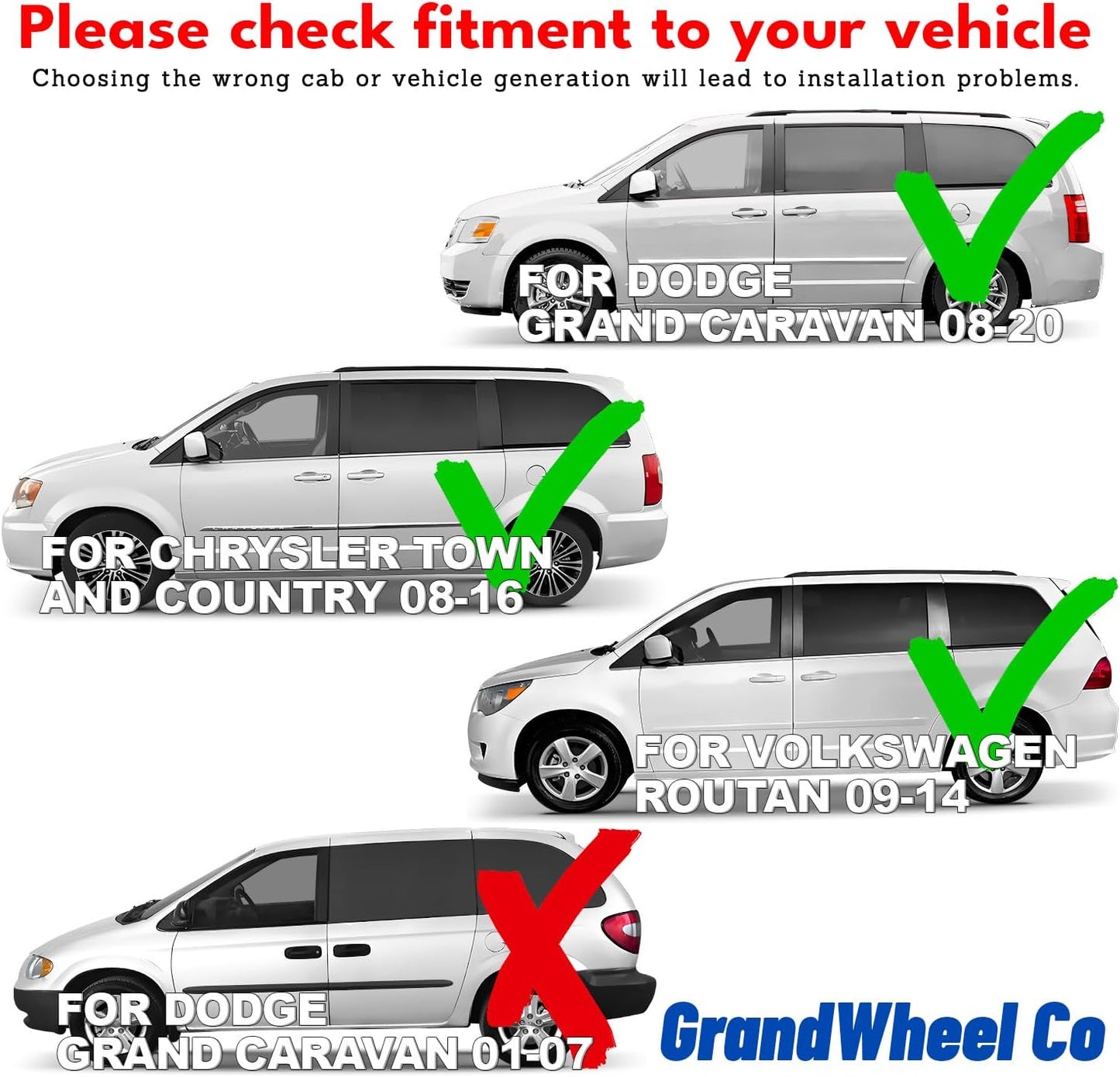 Window Deflectors Smoke Tinted In-Channel Side Window Vent Visor Deflectors Rain Guards Compatible with Grand Caravan 2008-2020 - 4 pcs. GW0584