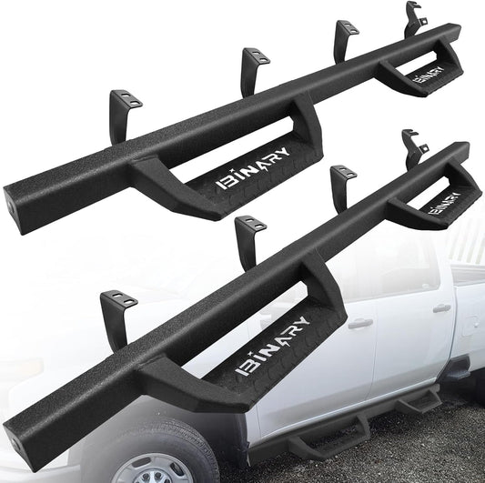 BINARY STAR Running Boarads Compatible with Vehicle 2022-2025 Toyota Tundra CrewMax Cab, 4.3 Inch Drop Down Tundra Side Steps Side Bars, Black Step Bars Made with Carbon Steel.
