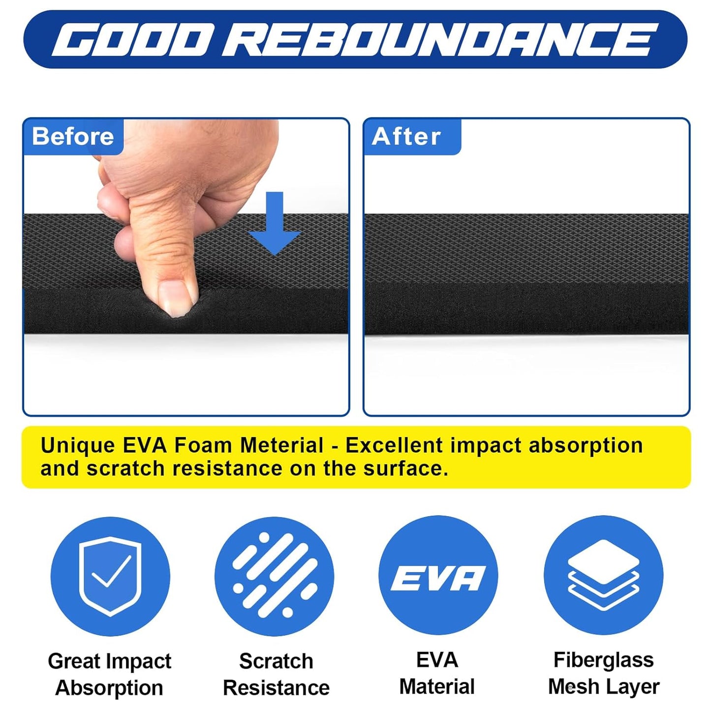 Spurtar Garage Wall Protector, 4 Pack Garage Car Door Protector and Thick Car Door Bumper Guards Padding, Resilient EVA Foam for Parking Aid, 15.7" x 5.9“x 3/4"