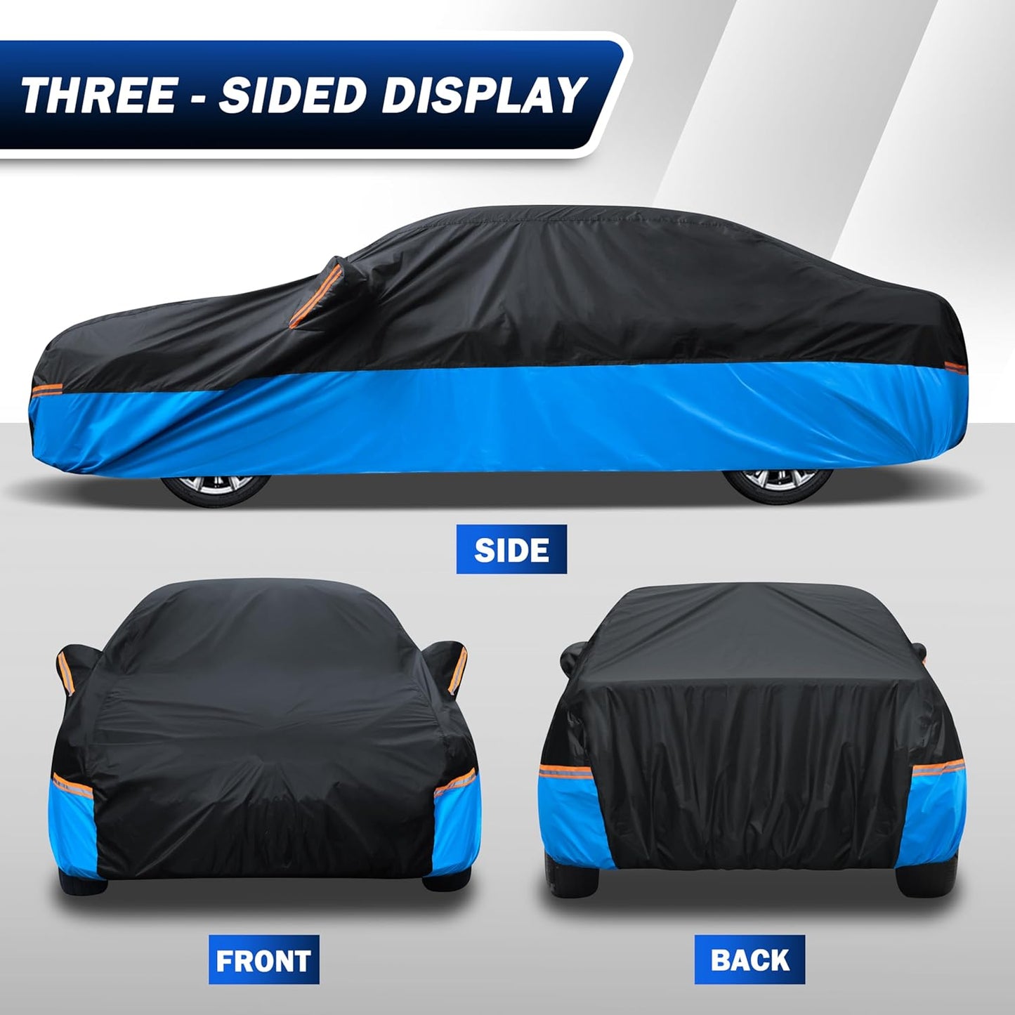 Car Cover Waterproof All Weather Outdoor Windproof Dustproof UV Protection Fit Coupe BMW 8 Series,Chevrolet Camaro/Corvette,Mercedes-Benz E- Class etc.
