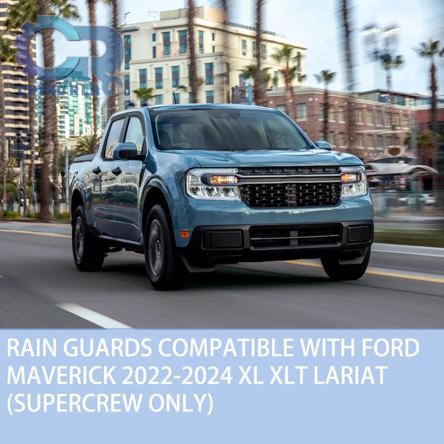 4PCS Window Rain Guards Fit for 2022 2023 2024 2025 Ford Maverick XL XLT Lariat, Smoke Tinted Side Window Visors Wind Deflectors, Outside Mount Side Vent Shades Shields