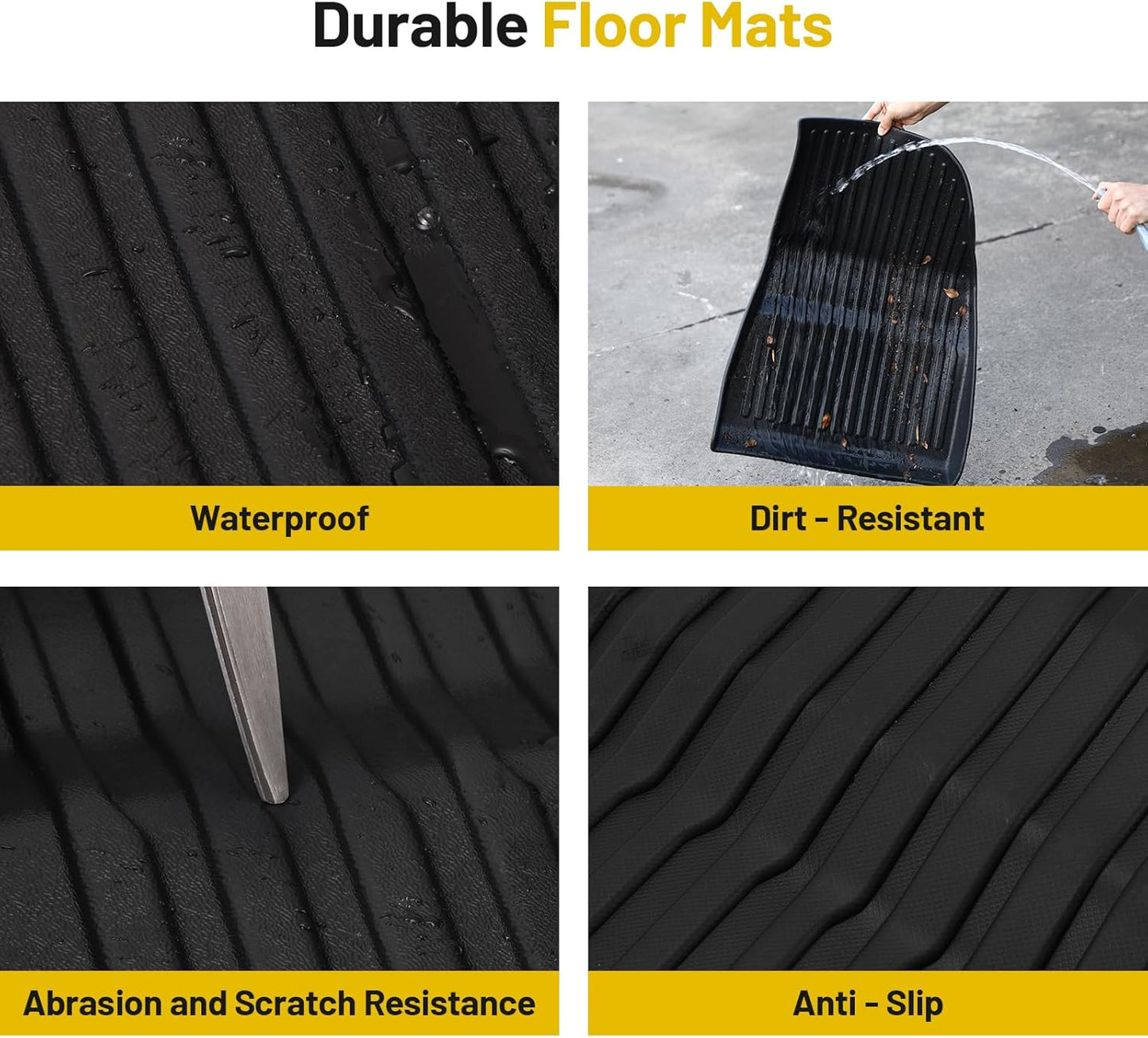 Floor Mats for 2024 2025 Tesla Model 3 Custom All Weather TPE Waterproof Anti-Slip Trunk Mats Front & Rear Cargo Liner Interior Accessories Custom Fit for 6 Car Mats 5-Seater (Not Fit 7-Seat)