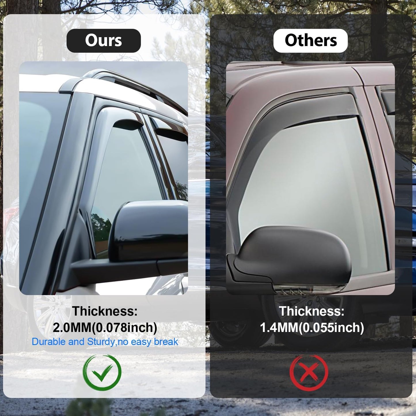 Nilight in-Channel Window Visors for Chevrolet (Chevy) Malibu 2016 2017 2018 2019 2020 2021 2022 2023 2024, Window Rain Guards, Original Window Deflectors-4PCS