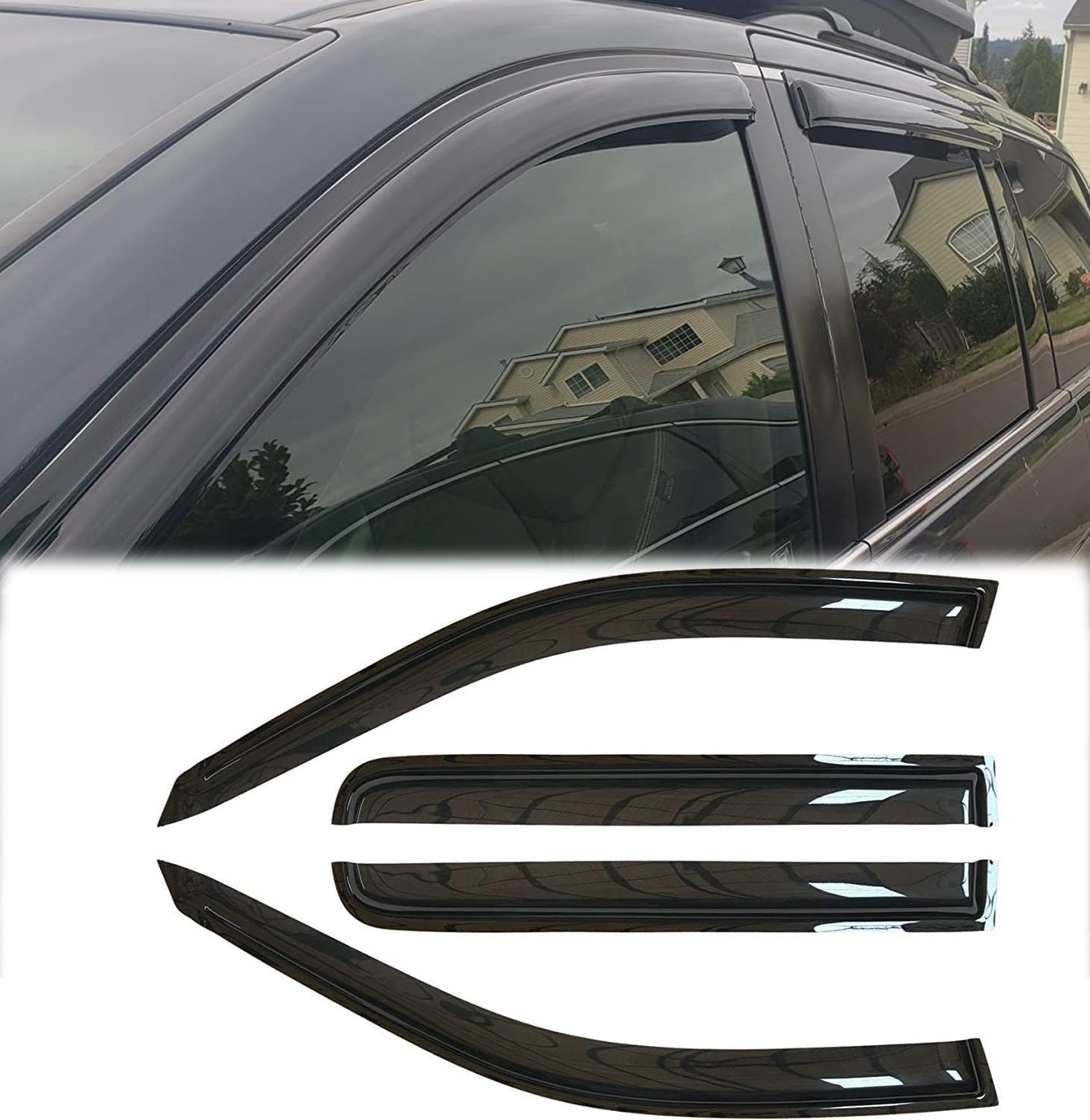 94029 Sunproof Waterproof Side Window Wind Deflector, 4pcs Protective Replacements Rain Guards Set, Window Visor fit for 2005 2006 2007 Honda Odyssey