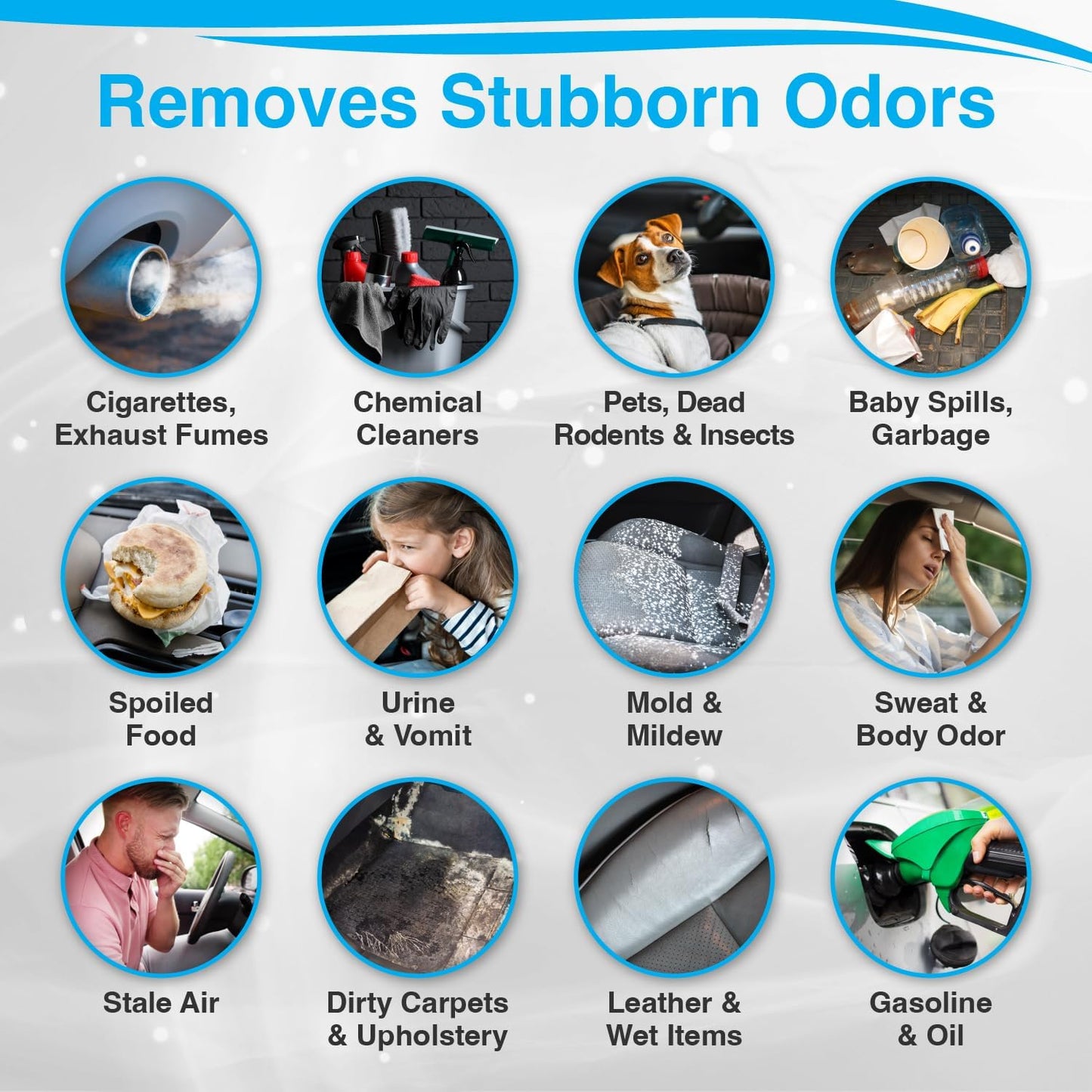 Auto Shocker Strong Quick Release Car Odor Eliminator, Eco-Friendly Smell Remover for Tough Odors in Vehicle Interiors, Up to 250 Cubic Feet (4-Pack)