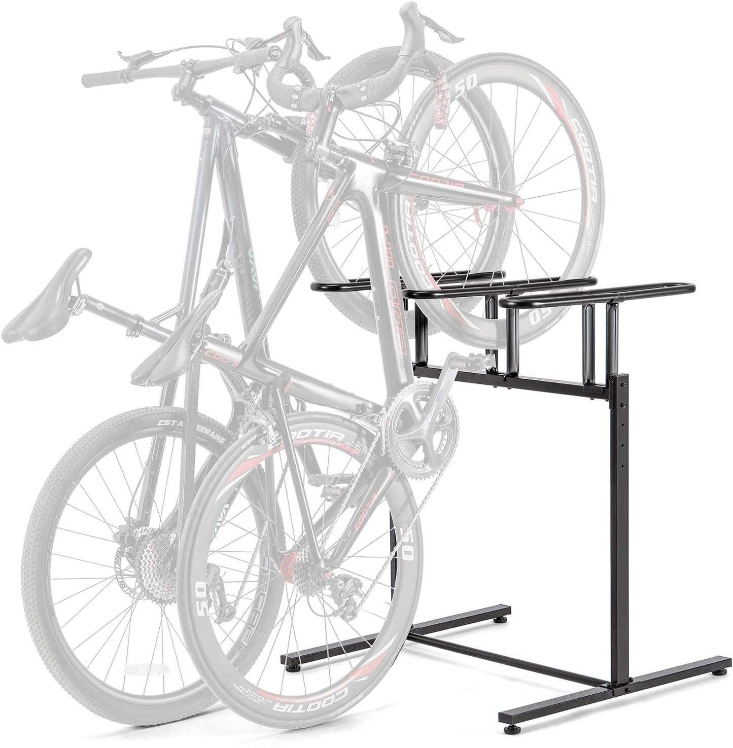 CXWXC 3/5 Bikes Stand Rack - Bike Storage Parking Racks Indoor/Outdoor - Bicycle Stand Garage for Parking Mountain Road Hybrid Bike, Fits Wheels up to 2.4" (For 3 Bikes)