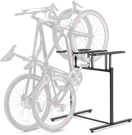 CXWXC 3/5 Bikes Stand Rack - Bike Storage Parking Racks Indoor/Outdoor - Bicycle Stand Garage for Parking Mountain Road Hybrid Bike, Fits Wheels up to 2.4" (For 3 Bikes)