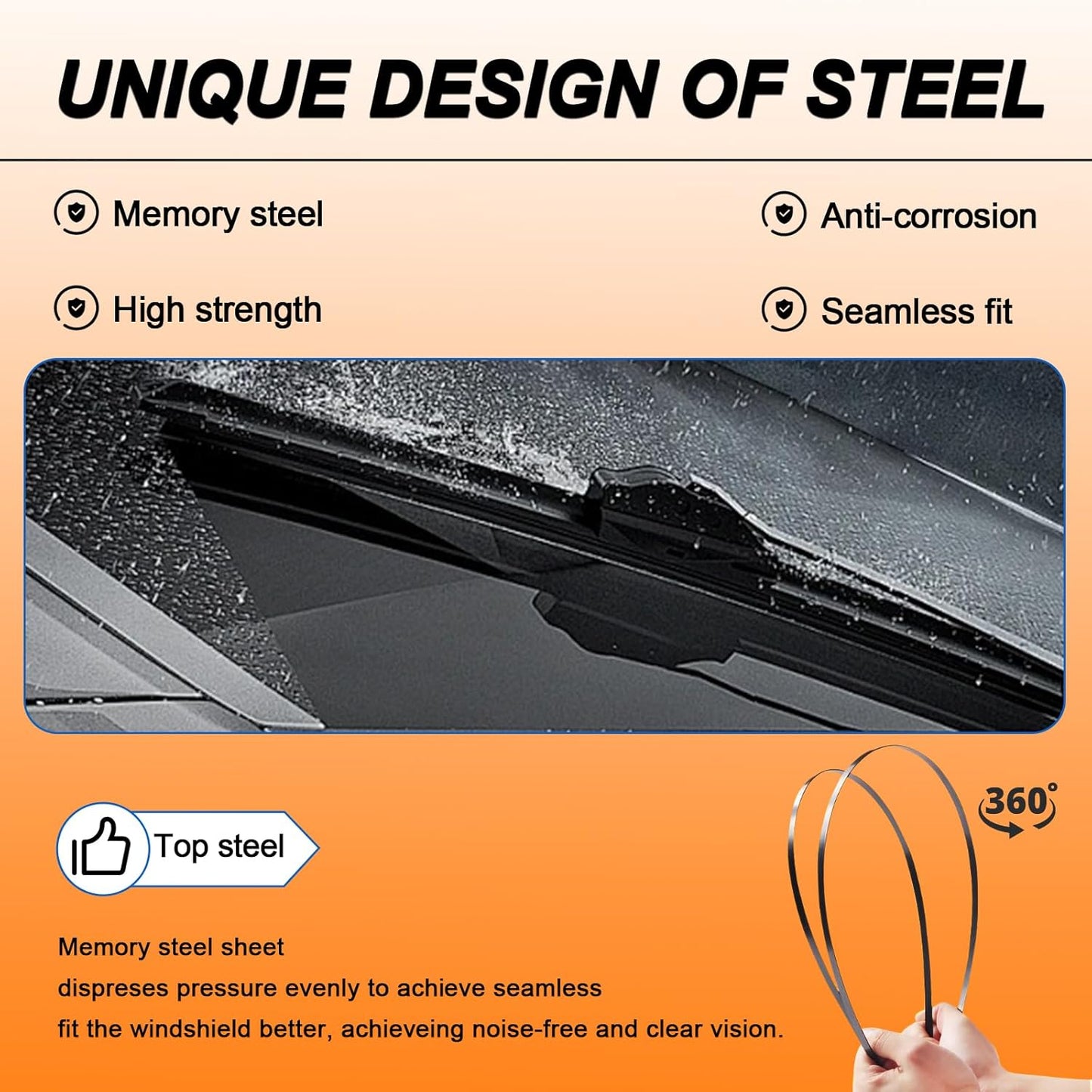 HULADAED® 15'' 15'' 13'' Windshield Wipers Replacement for Jeep Wrangler 2017-2007 Wrangler JK 2018,Silicone Front Rear Wiper blades for MY Car-All Weather & Quiet(3 PACK)