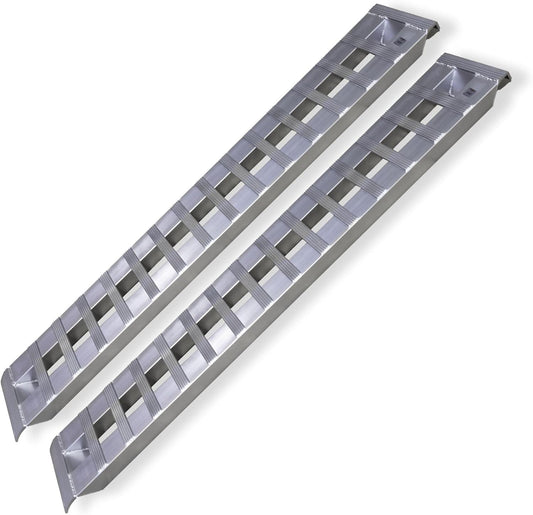 GEN-Y Hitch Heavy Duty Aluminum Loading Ramps - Set of 2, 6 Foot Long x 14 Inches Wide, 6000 lbs Capacity, Hybrid Hook and Plate Ends, Serrated Cross Rungs for Maximum Traction