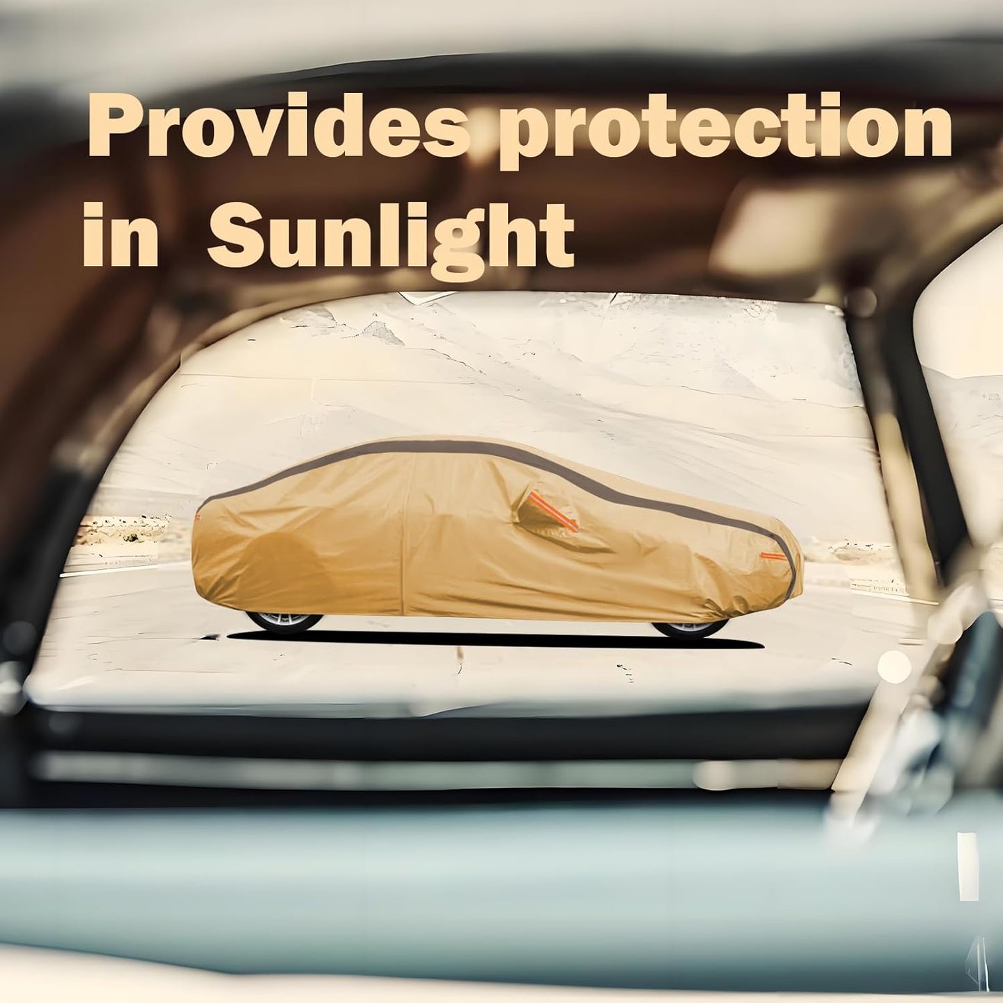 CRV Car Covers Waterproof All Weather Compatible with Honda CRV(1997-2024), Outdoor Anti-UV Sun Rain Protection Full Exterior Cover (Camel with Brown)