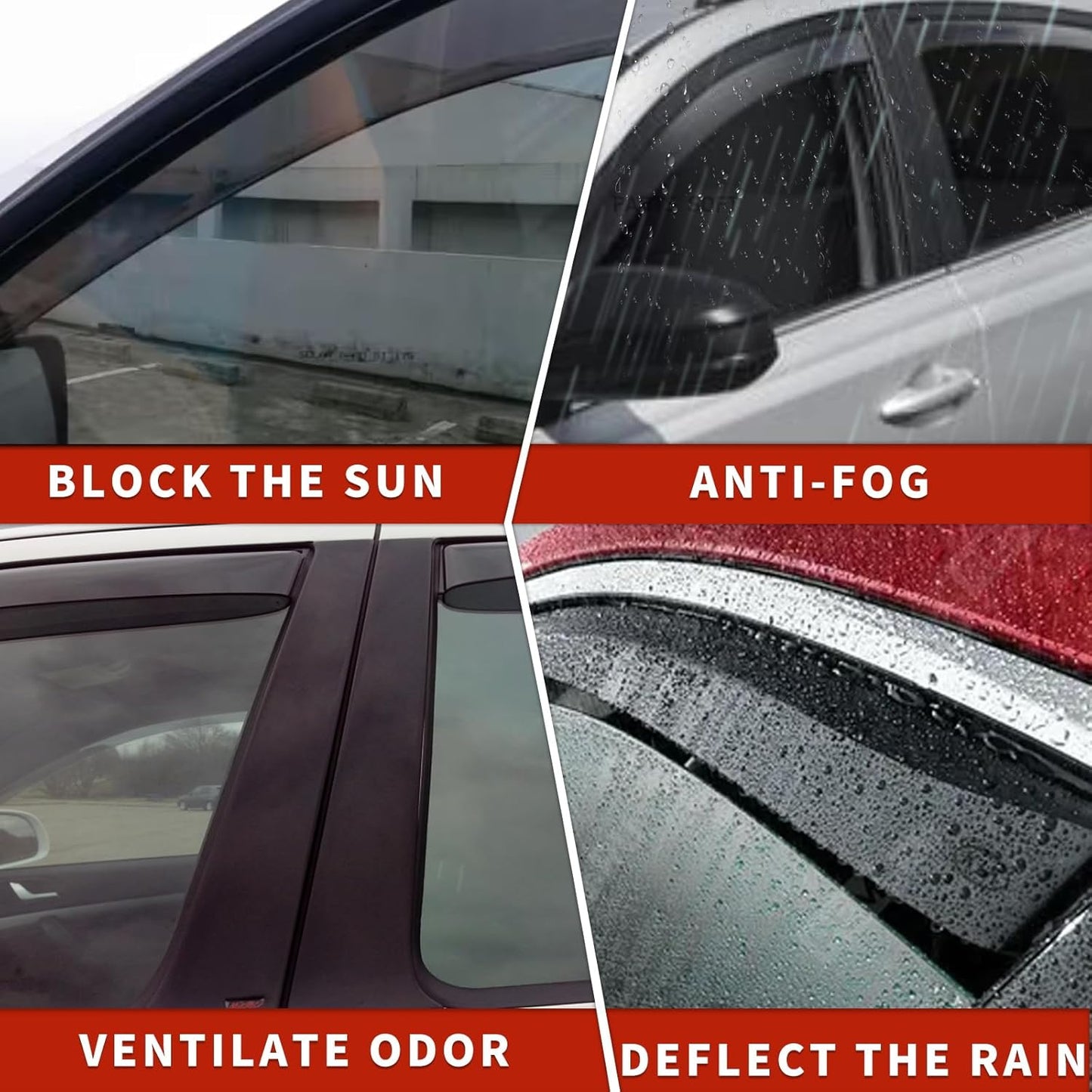 in Channel Rain Guards for 2021 2022 2023 2024 Nissan Rogue S, SV, SL, Platinum, Smoke Tinted Window Wind Deflectors, Vent Window Visors Shades Shield, 4PCS