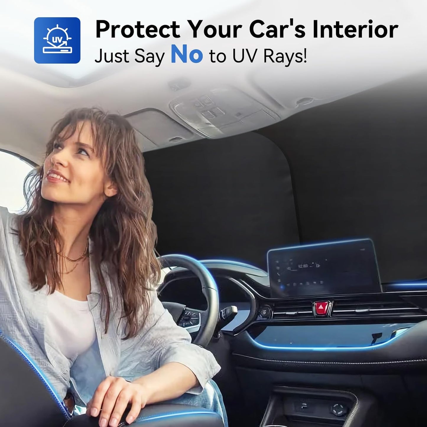 ARANA 2 Piece RV Sun Shade for Windshield, RV Car Windshield Sun Shade Cover Keeps Your Cool Front RVs, Trucks, Motorhomes, Large Bus, Large Side Window, X-Large 50"×42"