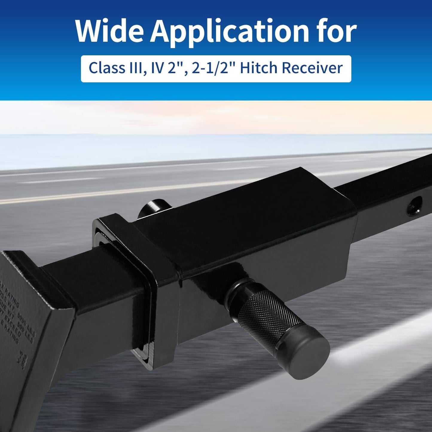 METOWARE Trailer Hitch Locks Receiver Lock Keyed Alike Fits Class III IV 2" 2-1/2" Receiver with 5/8" Dia 3-1/2” Long Pin and Anti-Rattle Rubber O-Rings, for Trailer Truck Car Boat (2 Pack)