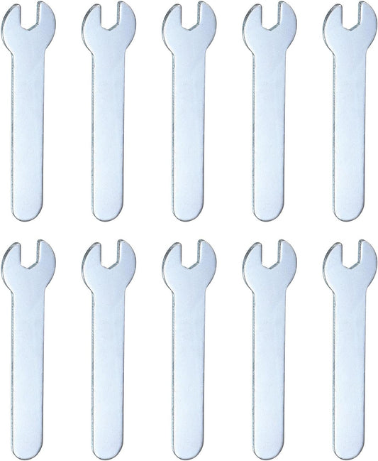 HARFINGTON 10pcs Small Wrench Open End Wrench 5.5x66x1.5mm Metric U-Shaped Single Open Ended Spanner Super Thin Small Flat Head Galvanizing Wrench for Automotive Repair Furniture Assembly