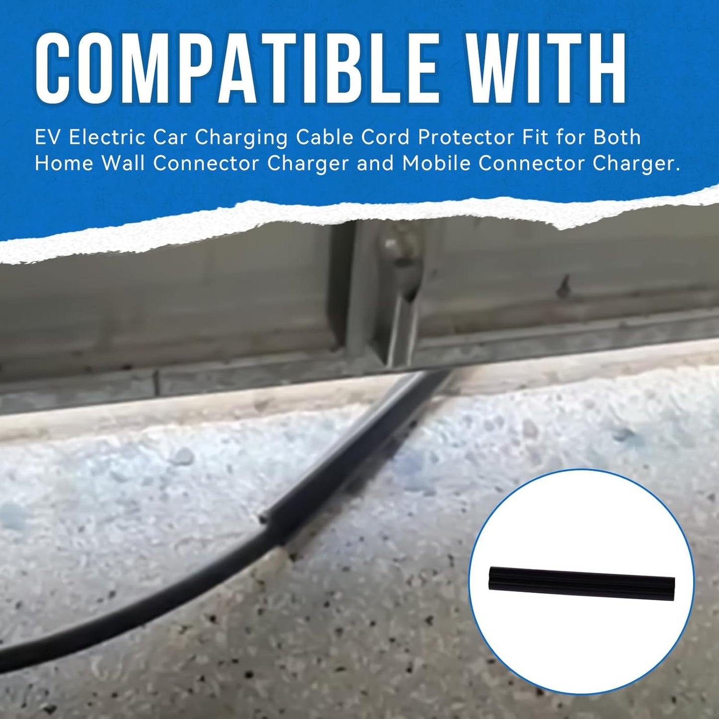 Cable Shield,EV Charger Cable Protector, Garage Door Pass Through,Floor Cable Cover Garage Cord Protector Fit for CS-1 Charger Large Size