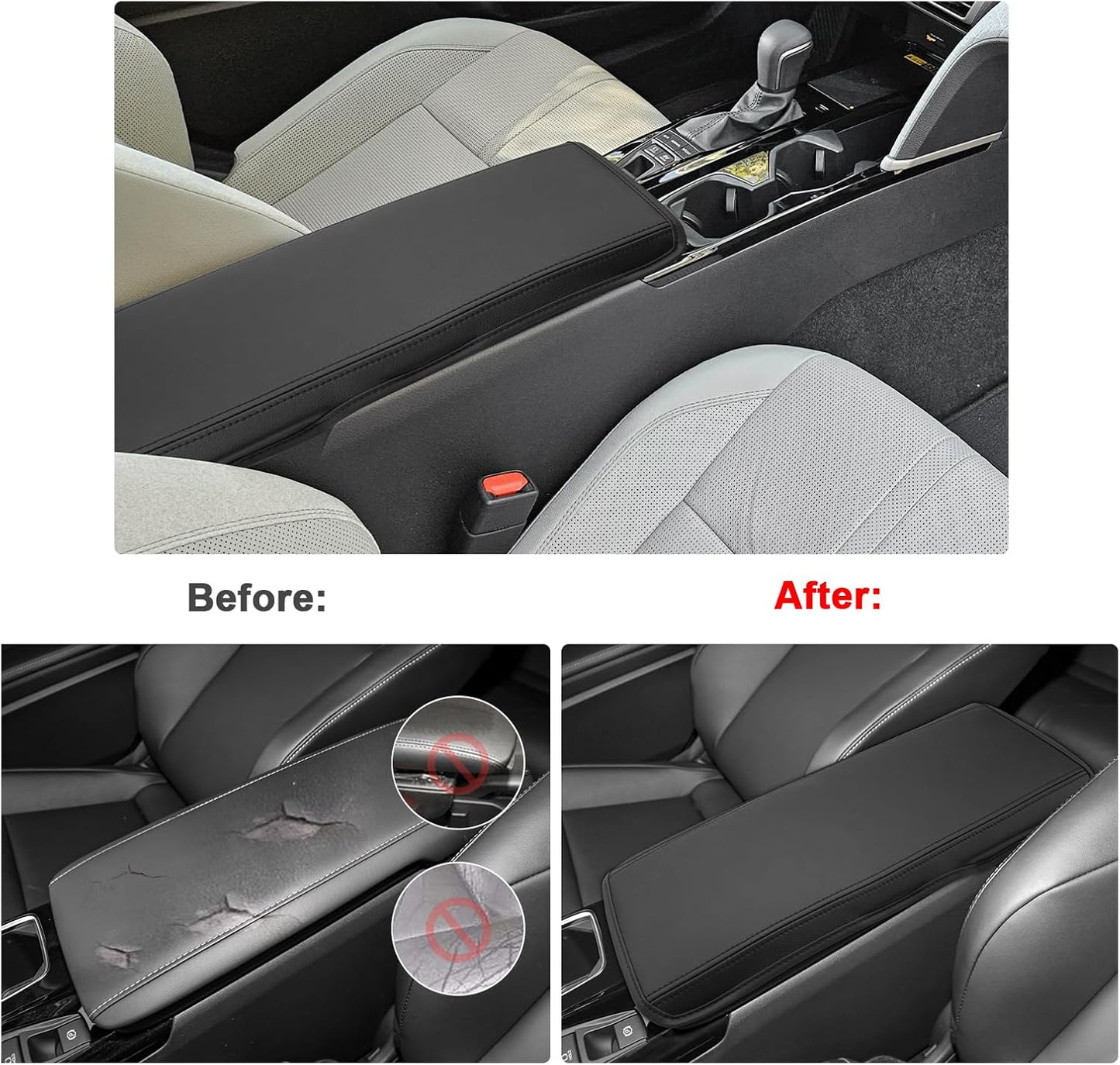 SXCY for 2025 Toyota Camry Armrest Cover for Toyota Camry 2025 Accessories 2025 Camry Center Console Cover 2024 Camry Middle Console Cover (25 Camry Armrest Cover(Black Line))