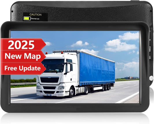 GPS Navigator for Car Truck RV, 9 inch Touch Screen Latest 2025 Map, Real Voice Spoken Turn-by-Turn Direction Reminding Navigation System for Cars, Vehicle GPS with Speed and Red Light Warning, FM