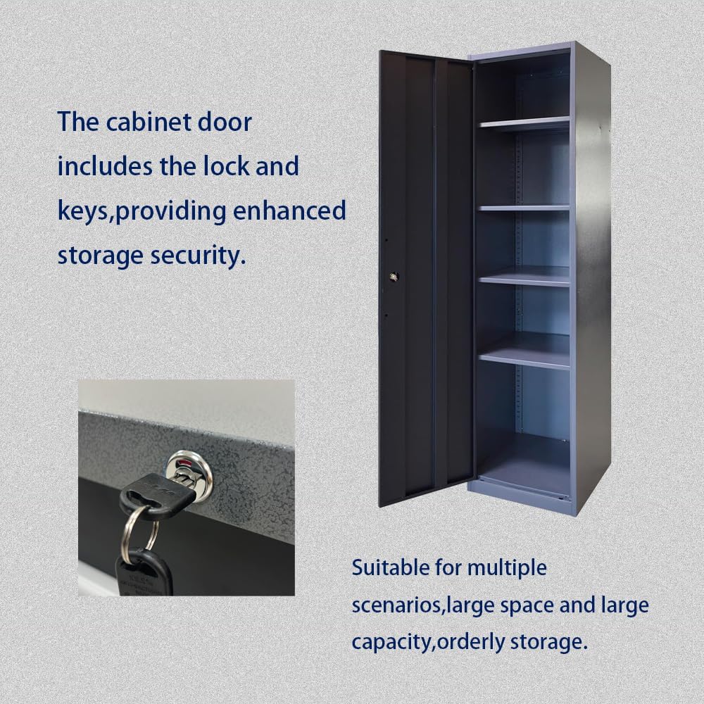 JZD Metal Garage Cabinet Set, Heavy Duty, Tool Cabinets with Drawers, for Workshop Utility Room, No Wall Mounting Needed