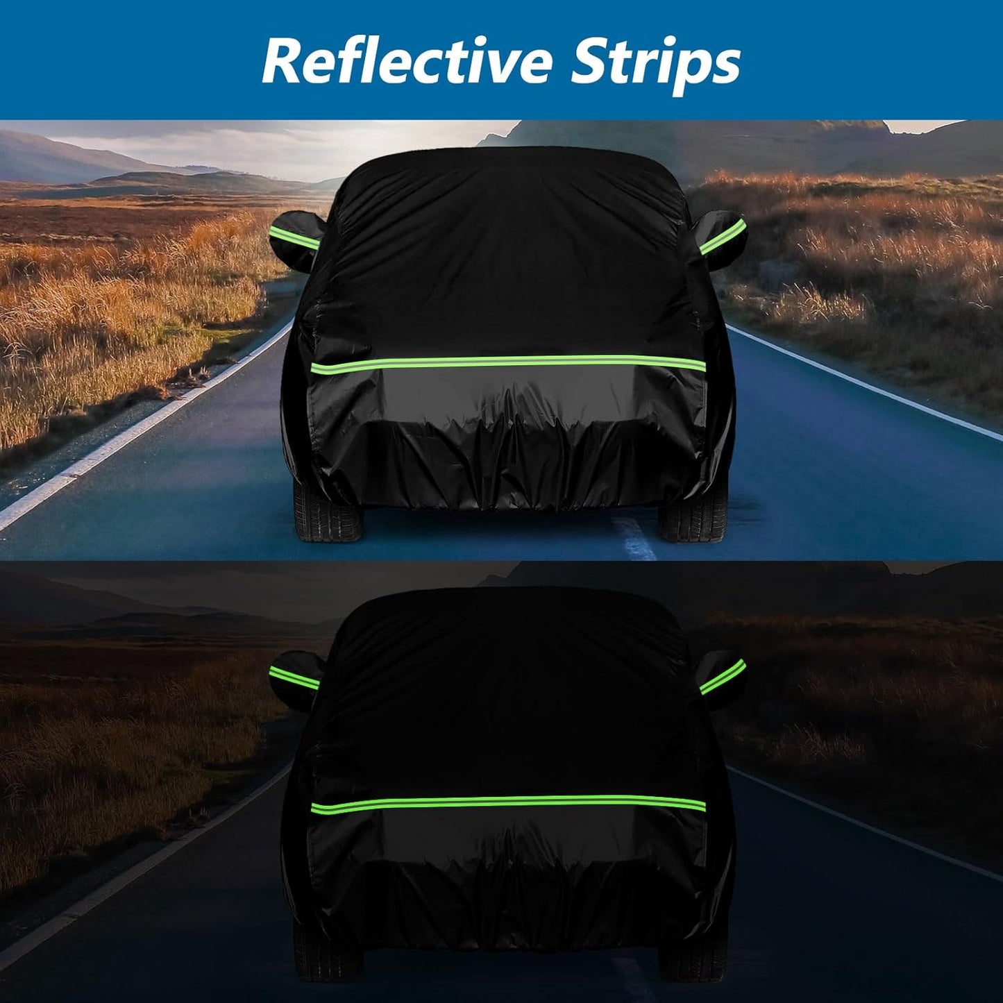 Car Cover for 1964-1970 Dodge A100 for VW Bus T1 T2 T3 1950-1992, 420D Oxford Cloth Sun Heat Protection Outdoor Covers with Driver Side Zipper Windproof Heavy Duty All Weather