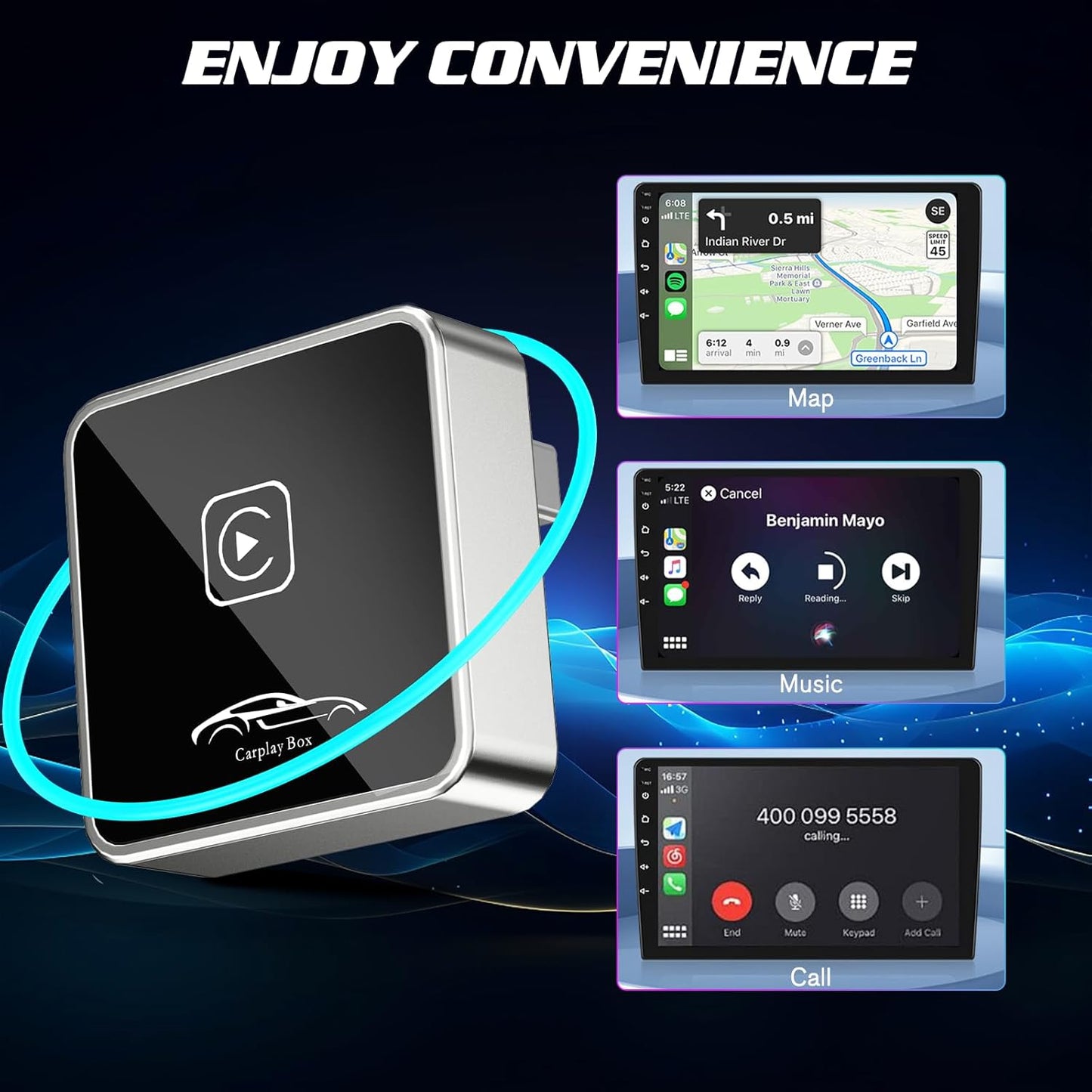 Mini Wireless Carplay Adapter for iPhone, 2025 Stable Universal carplay Adapter, Fast Convert Factory Wired to Wireless CarPlay Dongle Cars for Apple for iOS