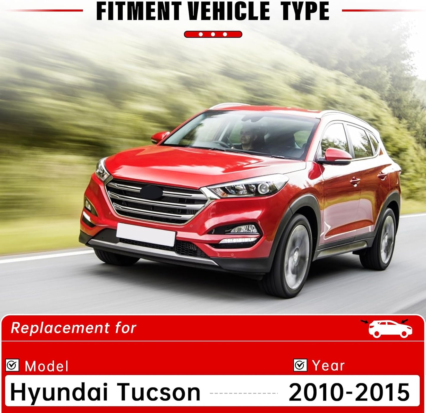 Windshield Wiper Blades Replacement for Hyundai Tucson 2010 2011 2012 2013 2014 2015 Original Factory Quality Front Rear Wipers Blade Set for My Car - 26" 16" 12" (Set of 3)