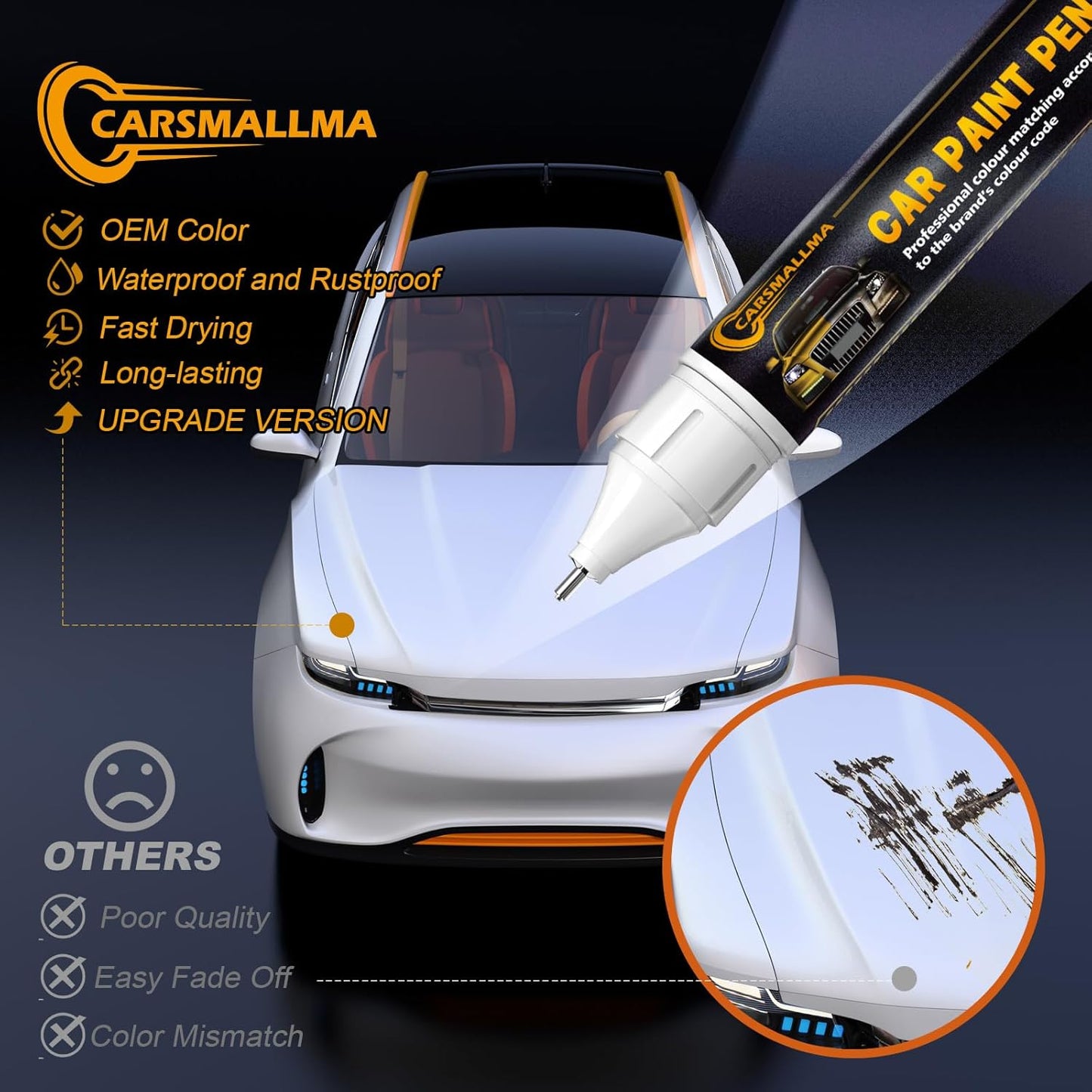 W8/WW8 Quartz White Pearl Tricoat Car Touch Up Paint for Hyundai, Color Accurate Car Paint Scratch Repair Pen Kit Quick & Easy Fix Vehicle Chips and Automotive Nicks Scuff