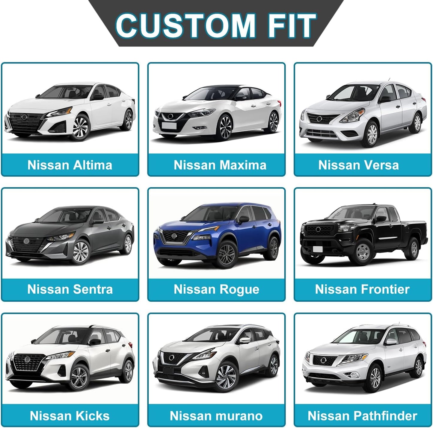 GIANT PANDA Front Seat Cover for Nissan, 3D Air Mesh Car Seat Covers Custom Fit Nissan Rogue Altima Sentra Versa Kicks Frontier Murano Pathfinder Maxima (Red 2-Pack)