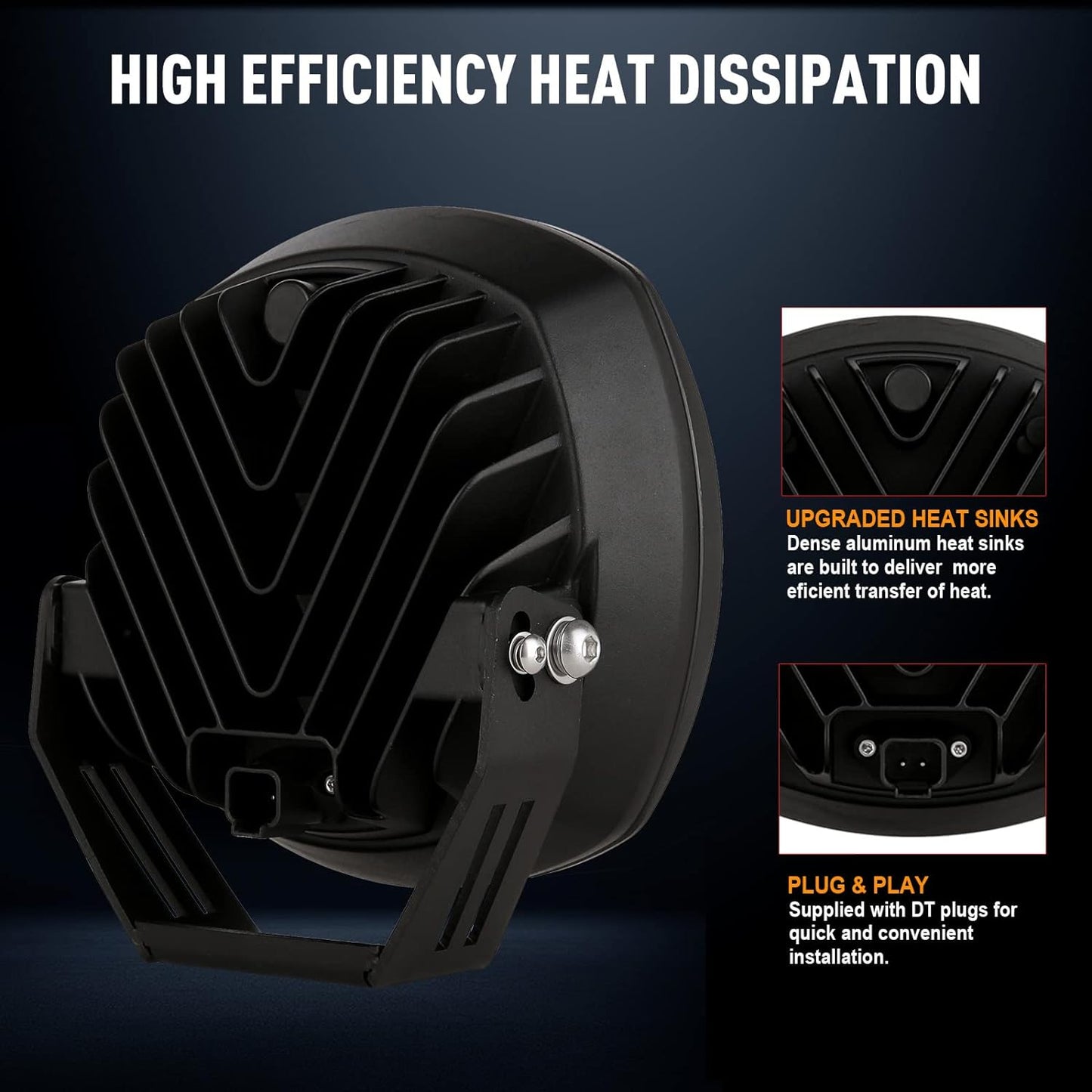 BIGLION.X 7Inch Round LED Amber Driving Offroad Lights 2PCS 210W 32000LM Amber Off road Lights LED Off Road Light Round Waterproof IP68 IP69K 12V 24V for Pickup Trucks SUV ATV UTV 4x4