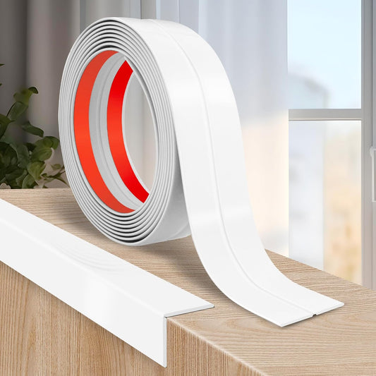 Flexible Wall Corner Protector Moulding Trim Peel and Stick Wall Corner Guards Edge Protector Self Adhesive Molding Trim Strip for Edge Ceiling (White, 0.8 in x 20 Ft)