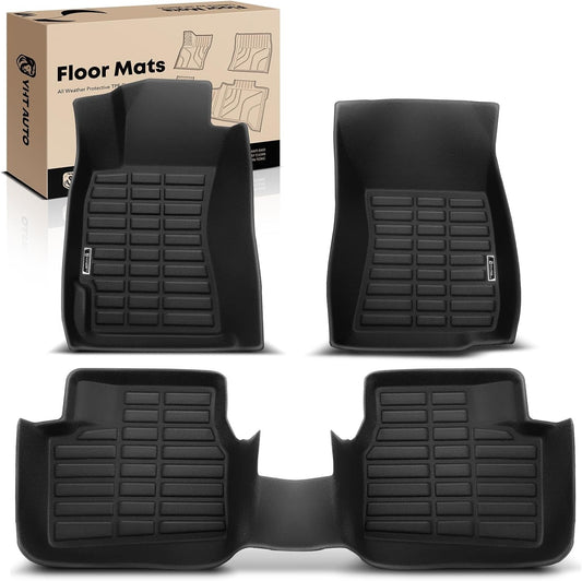 YHTAUTO Floor Mats Fit 2009-2013 Subaru Forester, TPE All Weather Car Mats Waterproof Anti-Slip Odorless Floor Liner, Interior Car Accessories Front & 2nd Row Liner