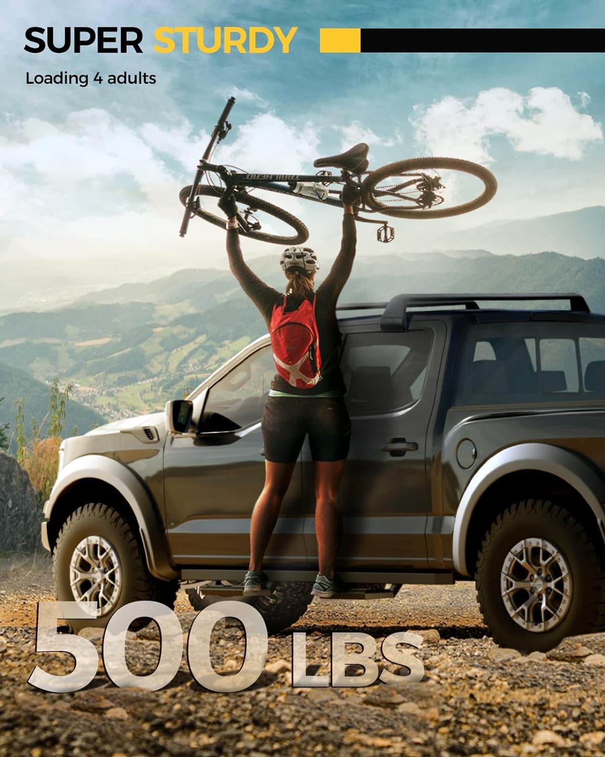 KYX Running Boards Compatible with Ford F250 F350 SuperDuty Crew Cab 1999-2016, A Pair 6 inches Car Door Side Step Rails Truck Boards Side Steps Nerf Bars